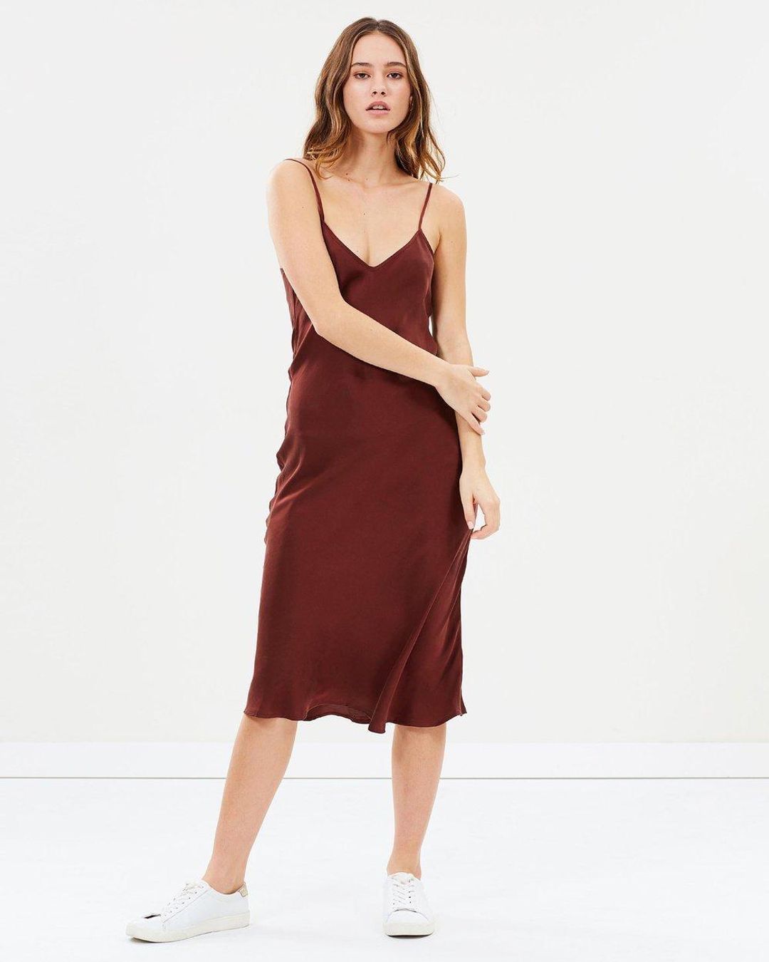 Silk Laundry 90s Slip Dress in Plum size 10 for rent on The Volte - main image