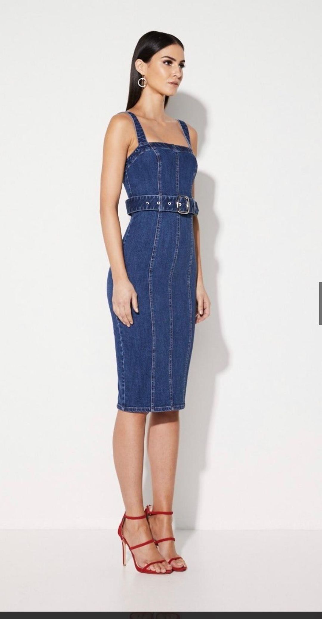 Mossman Denim Belted Dress size 8 for rent on The Volte - main image
