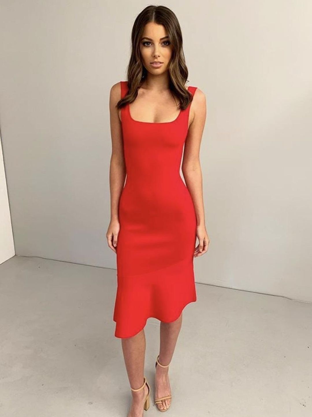 Kookai Miami Scoop Neck Dress red size 8  for rent on The Volte - main image
