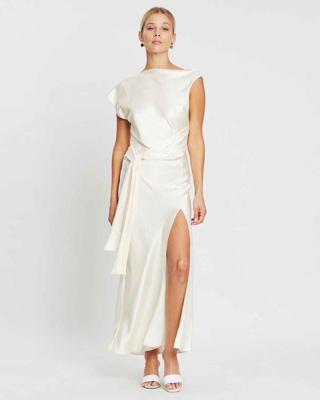 Bec & Bridge | Piper Asym Midi Dress in Ivory | Size 14 for rent on The Volte - main image