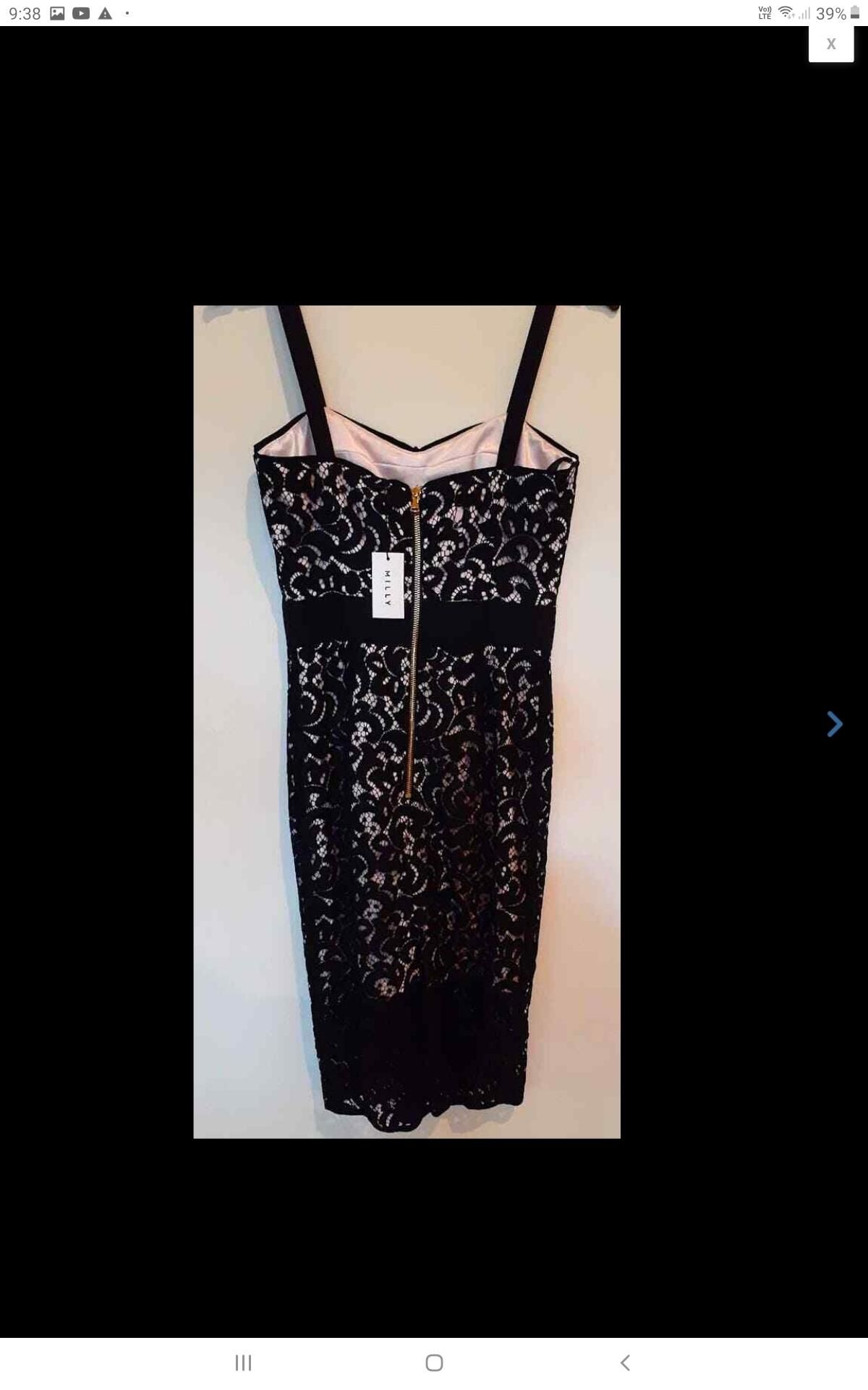 Milly Saks 5th Ave Black Lace Bustier Designer Dress black size 6 Formal - Image 4