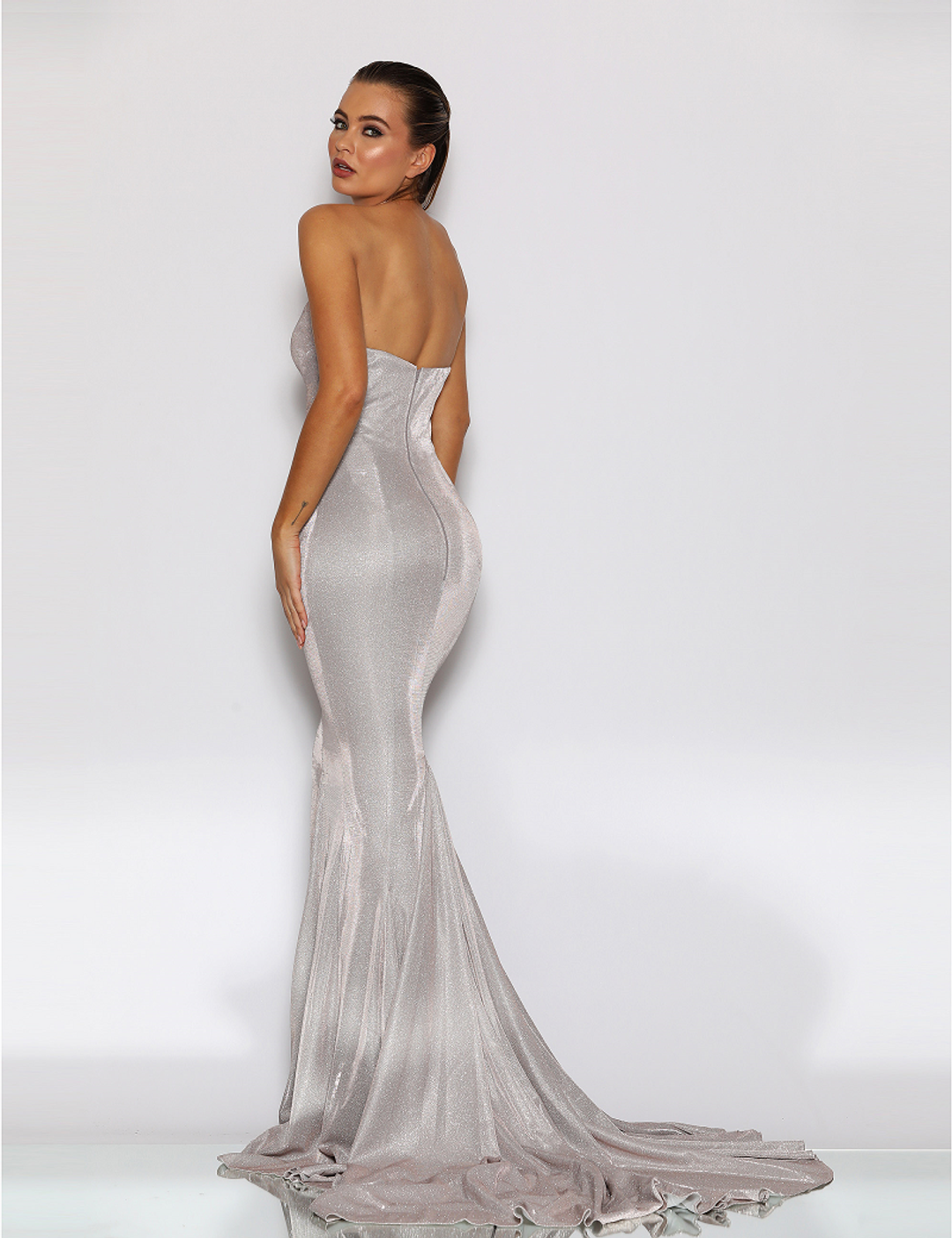 Jadore Celeste Gown Silver Size 4 for rent on The Volte - main image