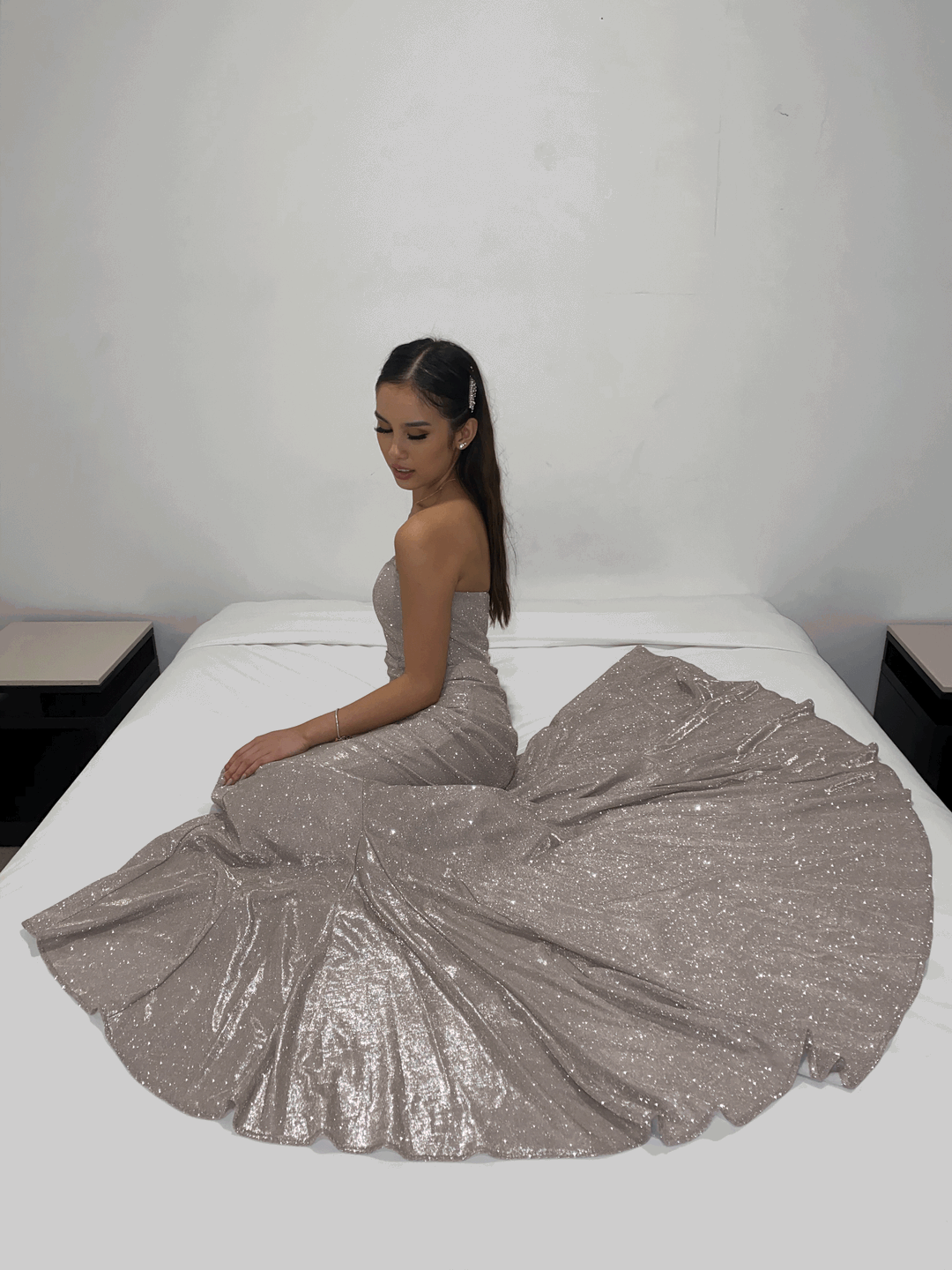 Jadore Celeste Gown Silver Size 4 for rent on The Volte - main image