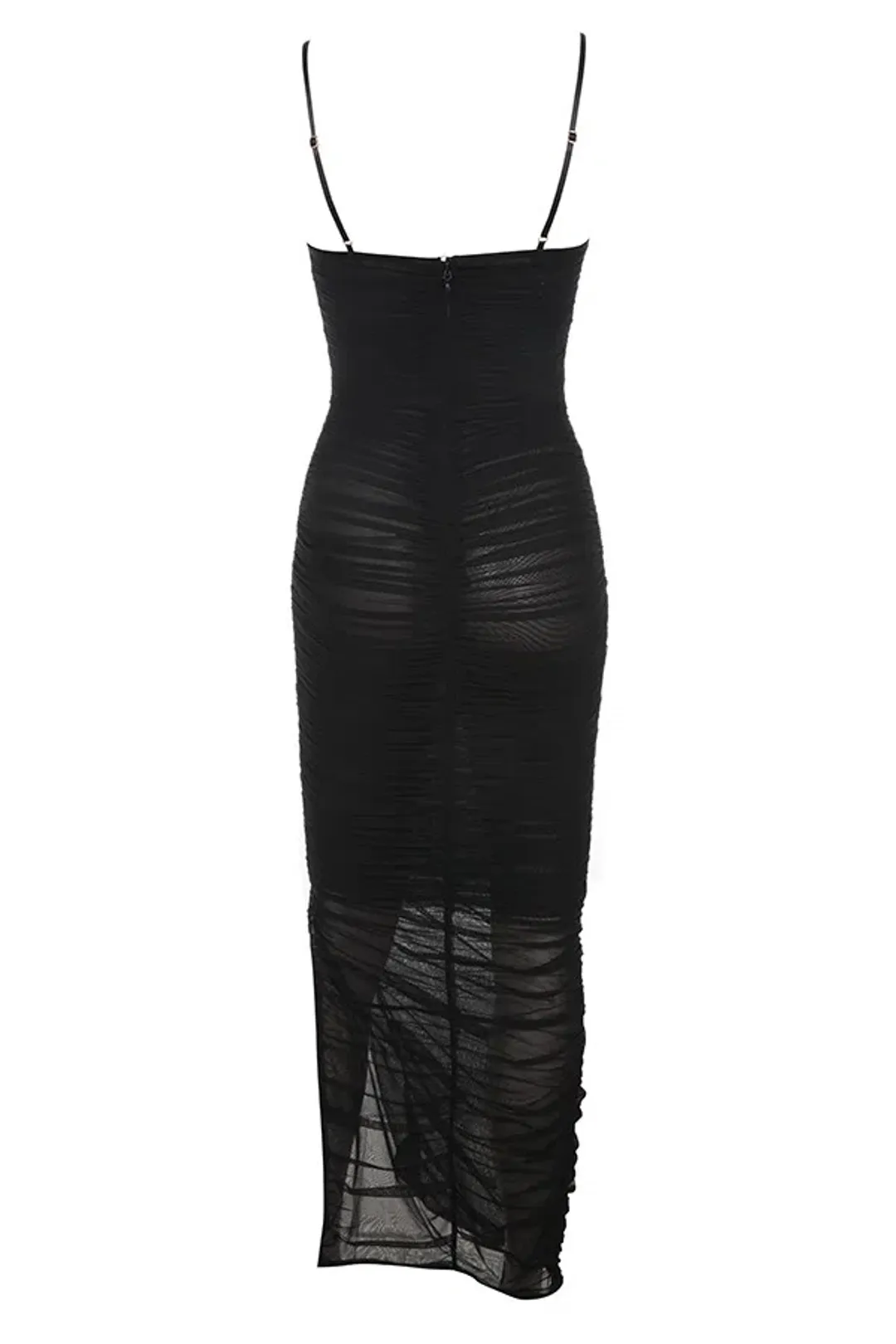 House of CB Fornarina Organza Mesh Midi Dress Black Size 12 for rent on The Volte - main image