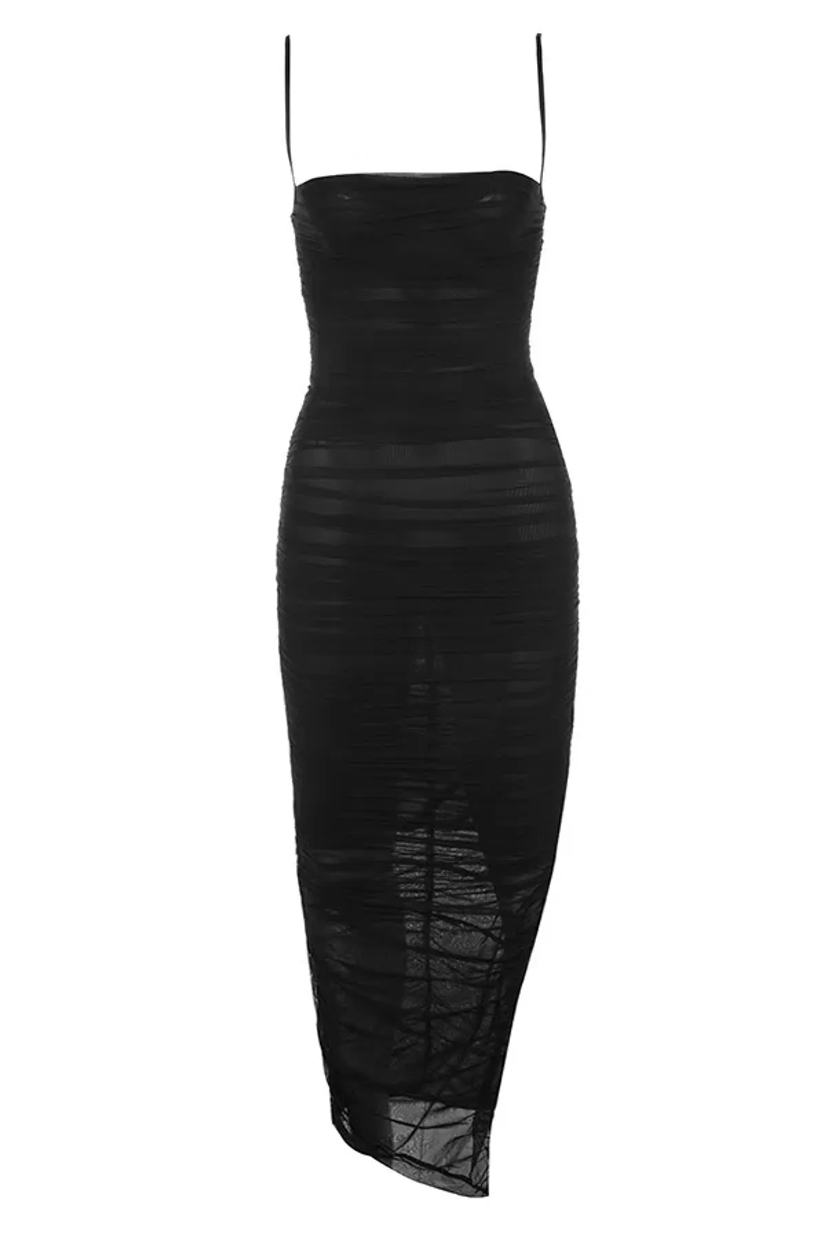 House of CB Fornarina Organza Mesh Midi Dress Black Size 12 - Image 4