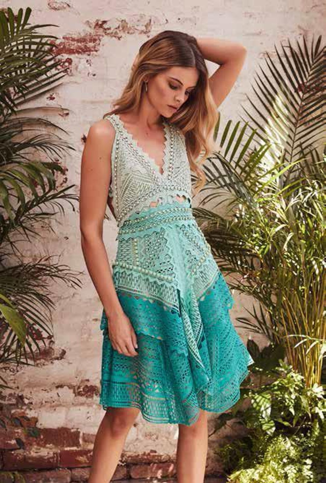 Thurley Bahamas Mini Dress Green size 12 for rent on The Volte - main image