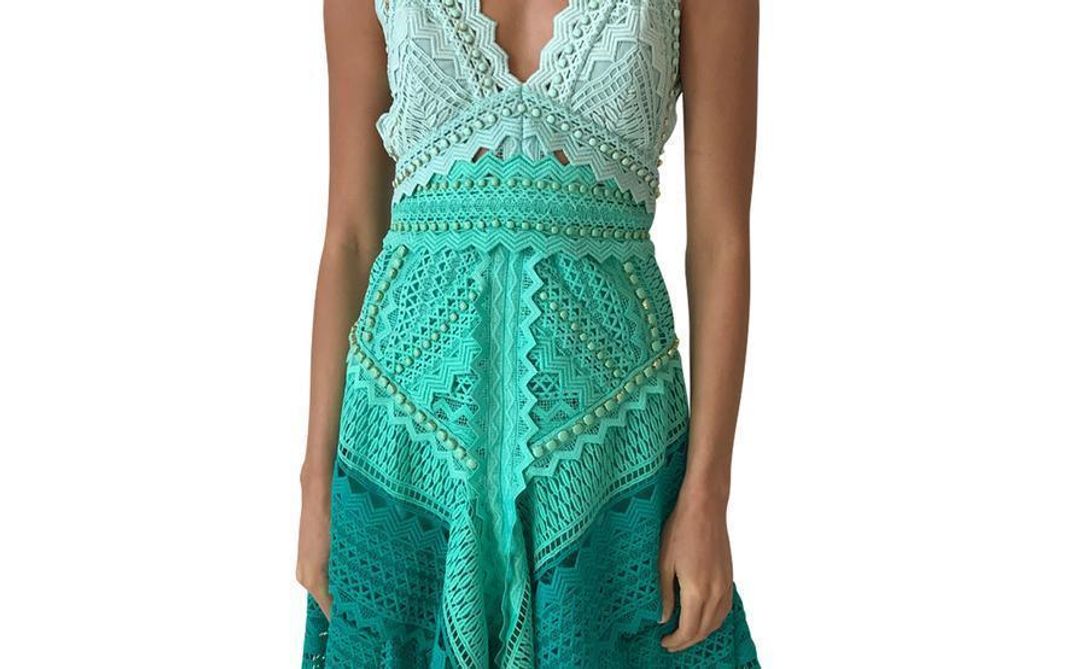 Thurley Bahamas Mini Dress Green size 12 for rent on The Volte - main image