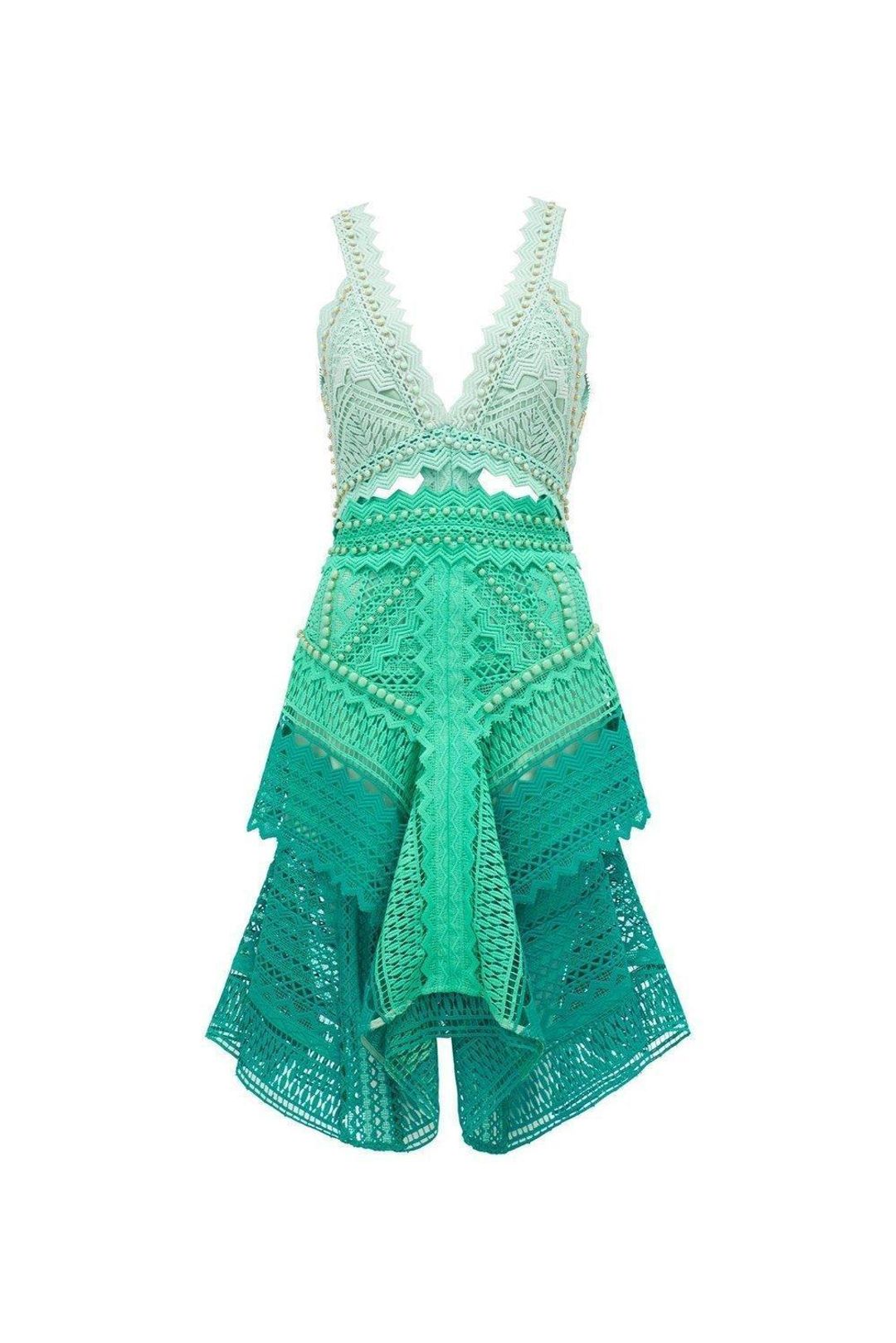Thurley Bahamas Mini Dress Green size 12 for rent on The Volte - main image