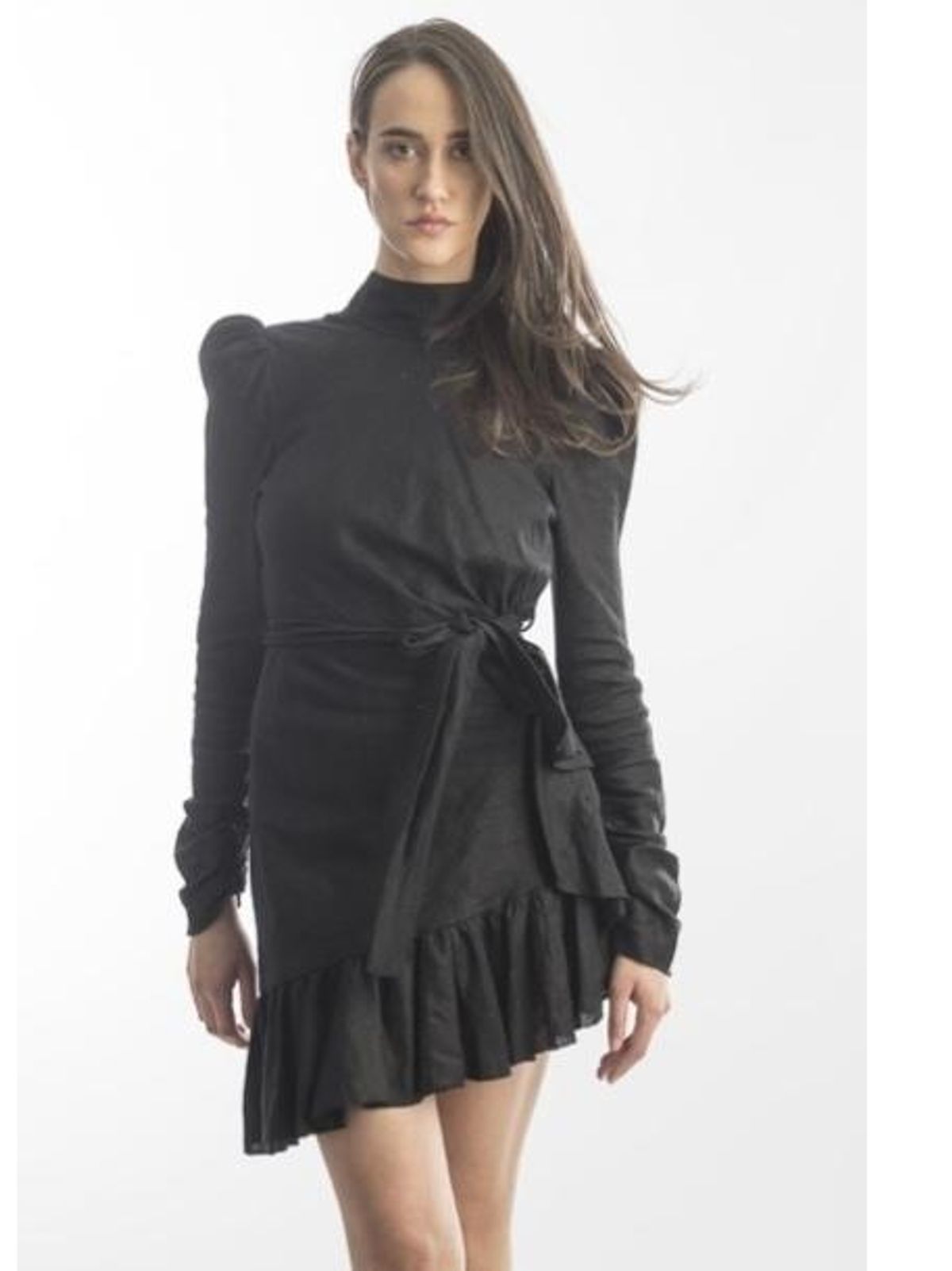Zimmermann Asymmetric Flounce Mini Dress Black Size 6 - Image 2