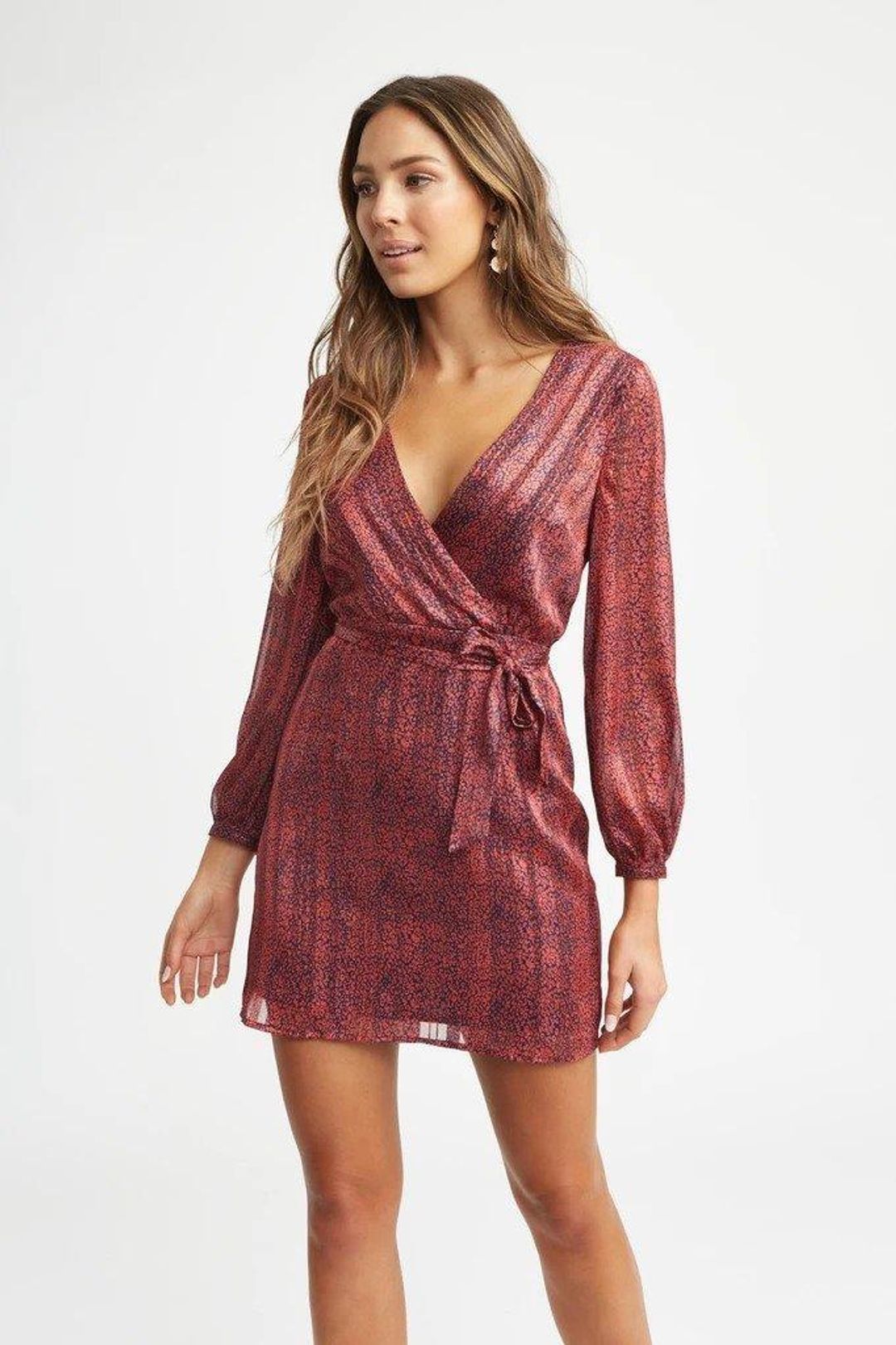 Kookai Zambia Dress in Rust Print Size 6 for rent on The Volte - main image