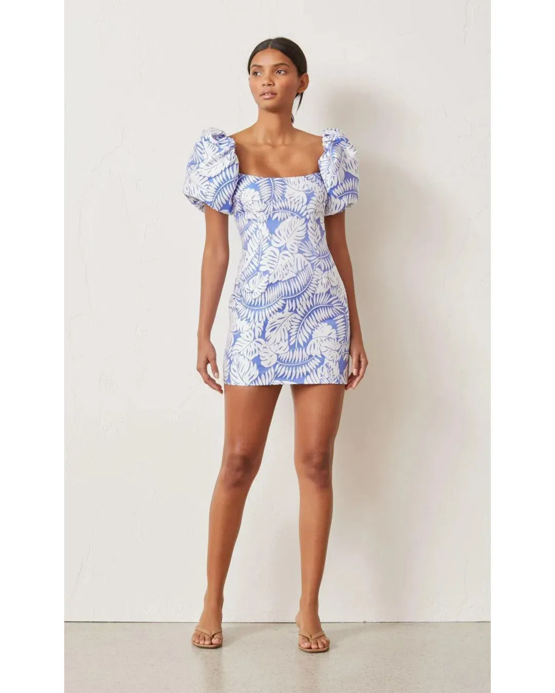 Bec & Bridge Banana Leaf Mini Dress Print Size AU 6 for rent on The Volte - main image