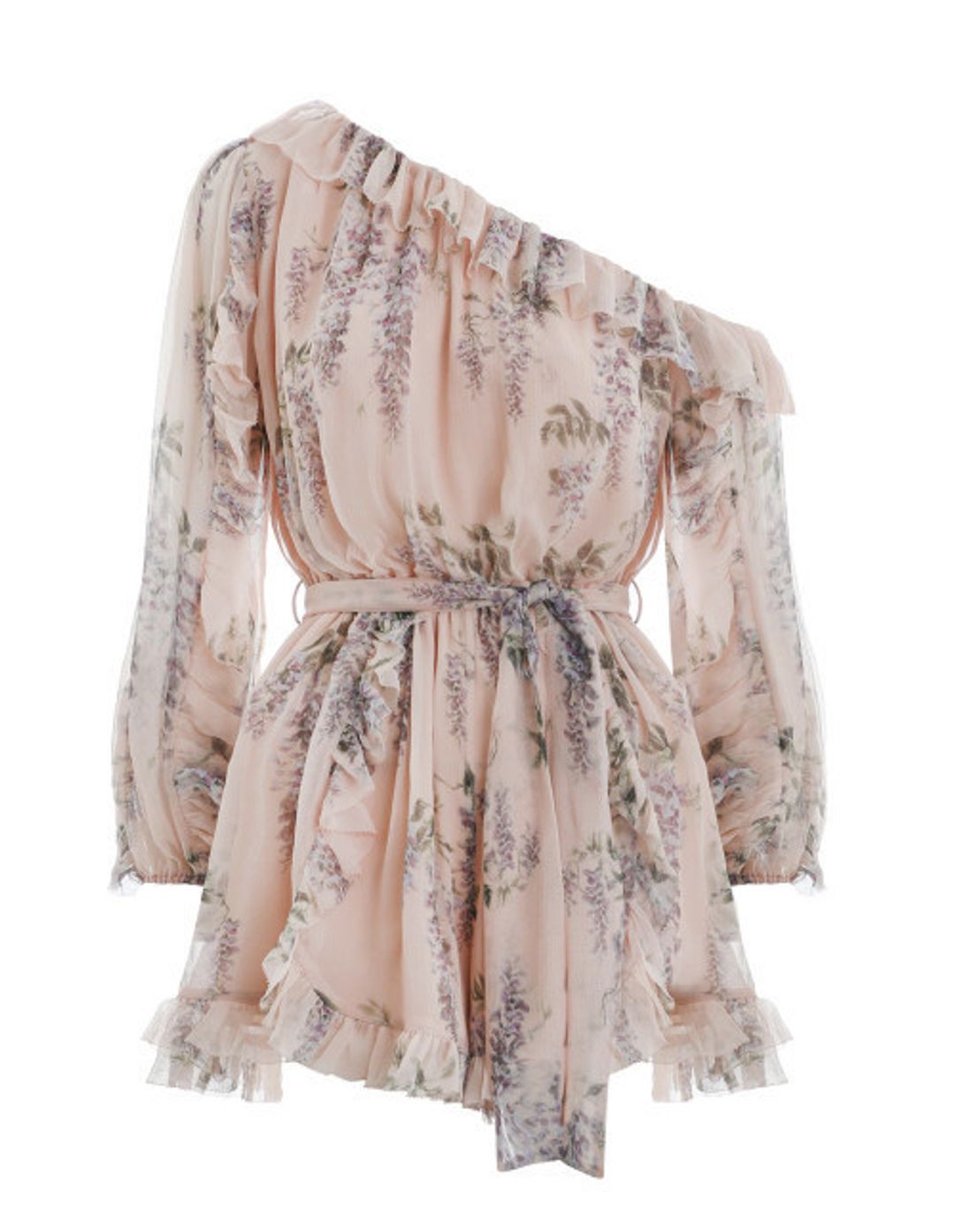 Zimmermann Folly Whimsy Playsuit Blush Nude Floral Size 0 / AU 8 for rent on The Volte - main image