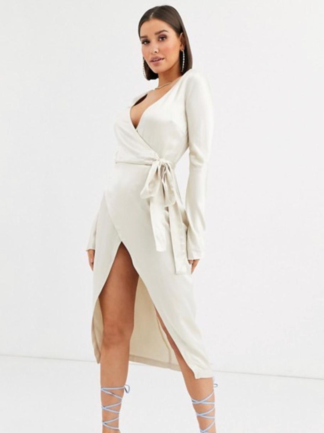 Bec & Bridge sylvie wrap dress oyster size 10 for rent on The Volte - main image