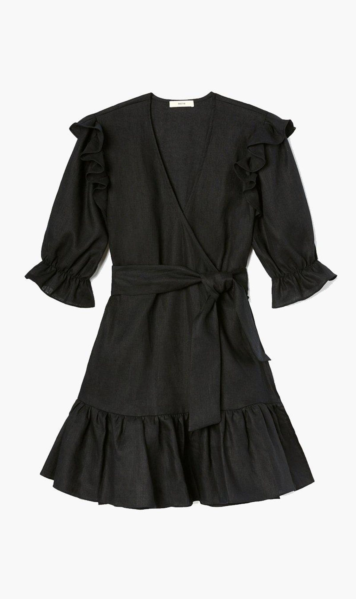 Matin Studio Ruffle wrap dress black size 10 - Image 2