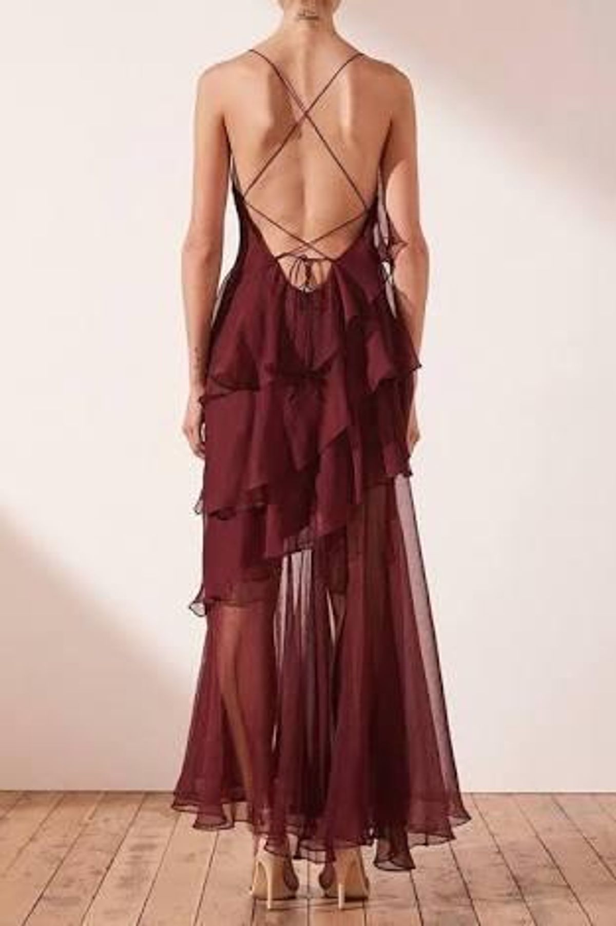 Shona Joy Gabriela Gabriela Cross Back Tiered Maxi Size 8 - Image 2