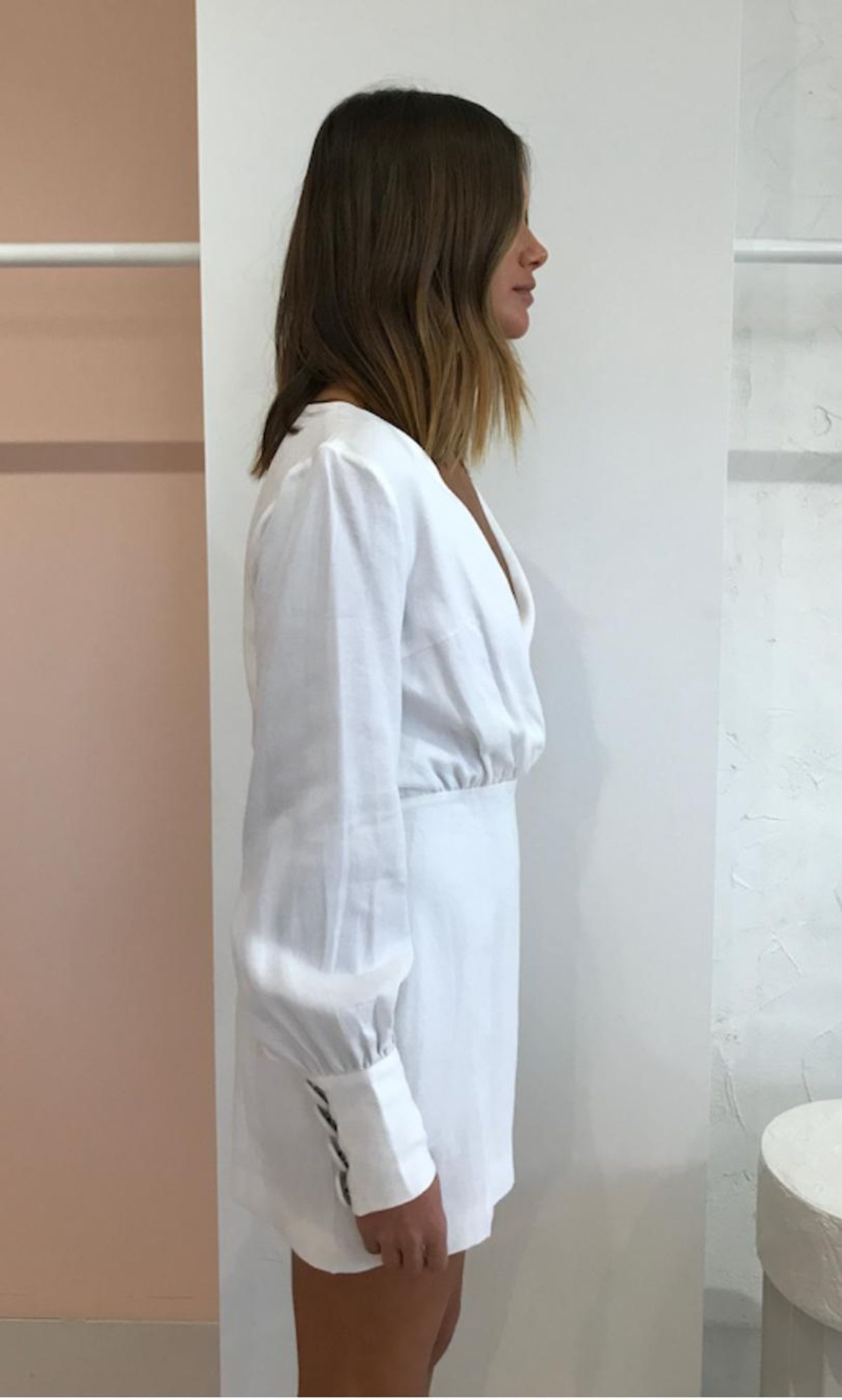 THIRD FORM MOVE ON LS MINI DRESS IN OFF WHITE - Image 3