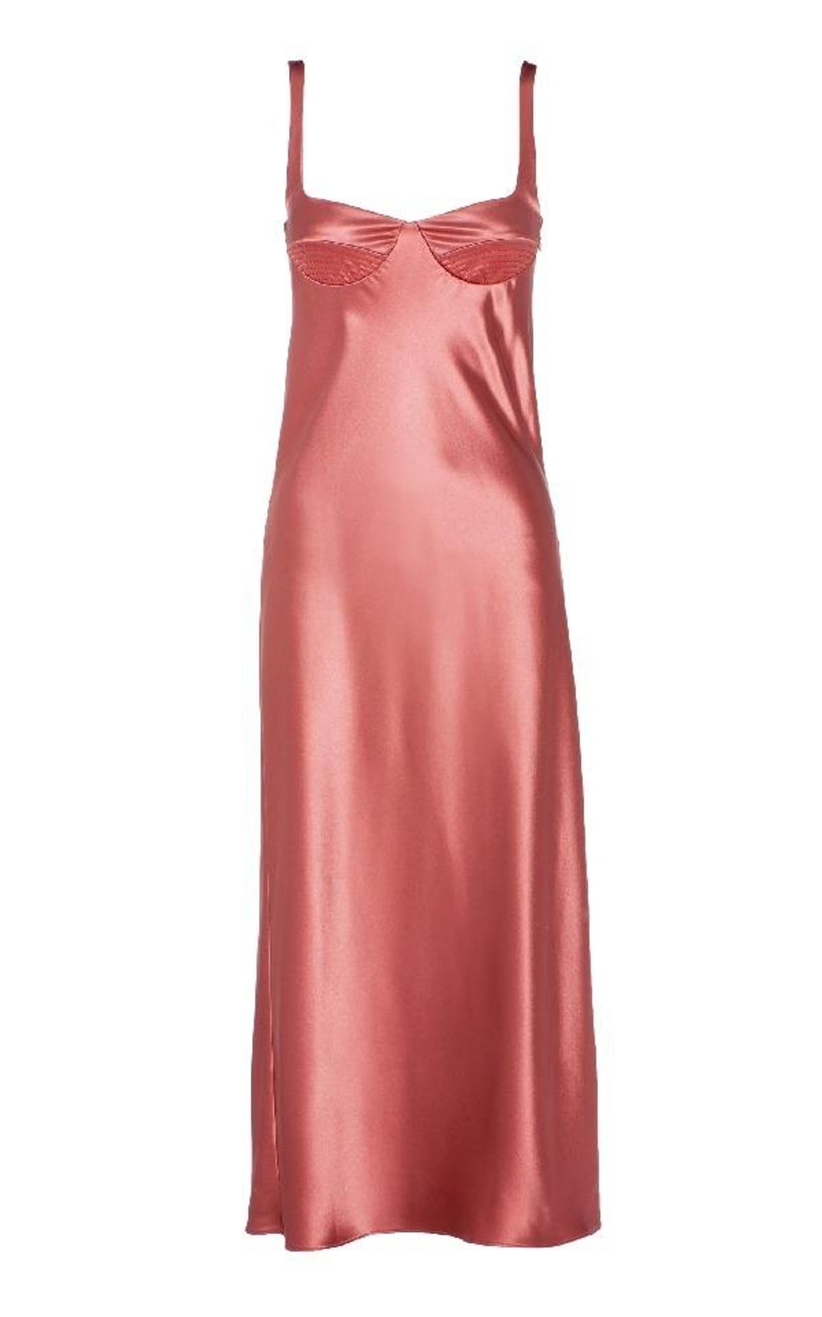 DION LEE Layered Silk Satin Dress In Pink - Image 2