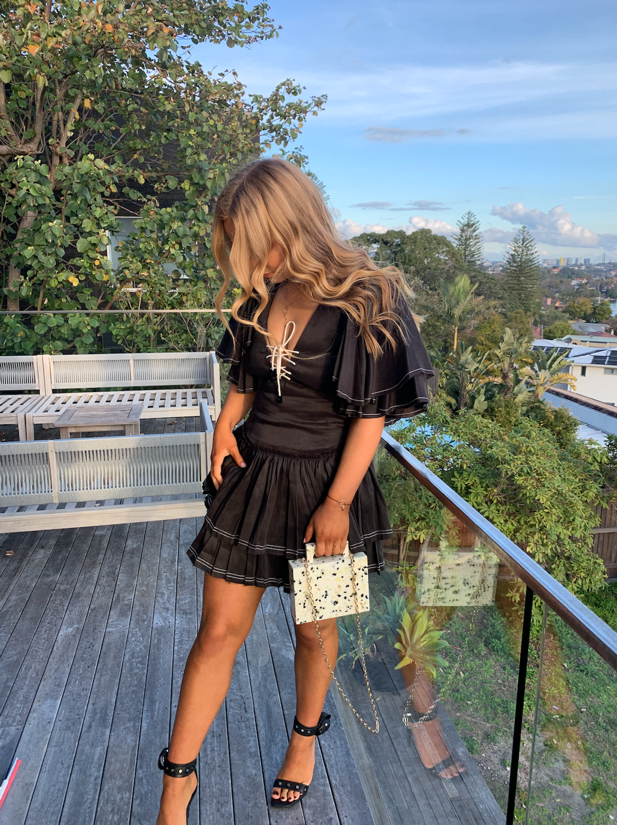 Aje Los Lunas Mini Dress Black Size 8 - Image 2