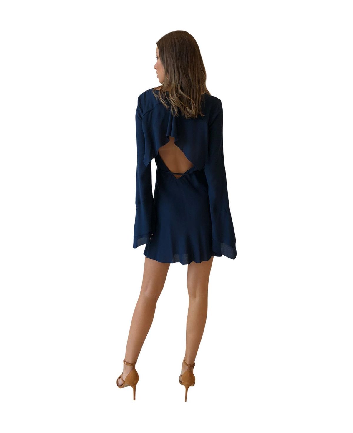Bec & Bridge Emmanuel Eyes Long Sleeve Dress in Navy size 6 - Image 4