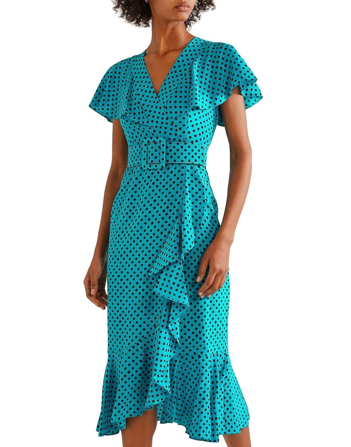 Michael Kors Collection silk spot dot midi cocktail dress  - Image 4