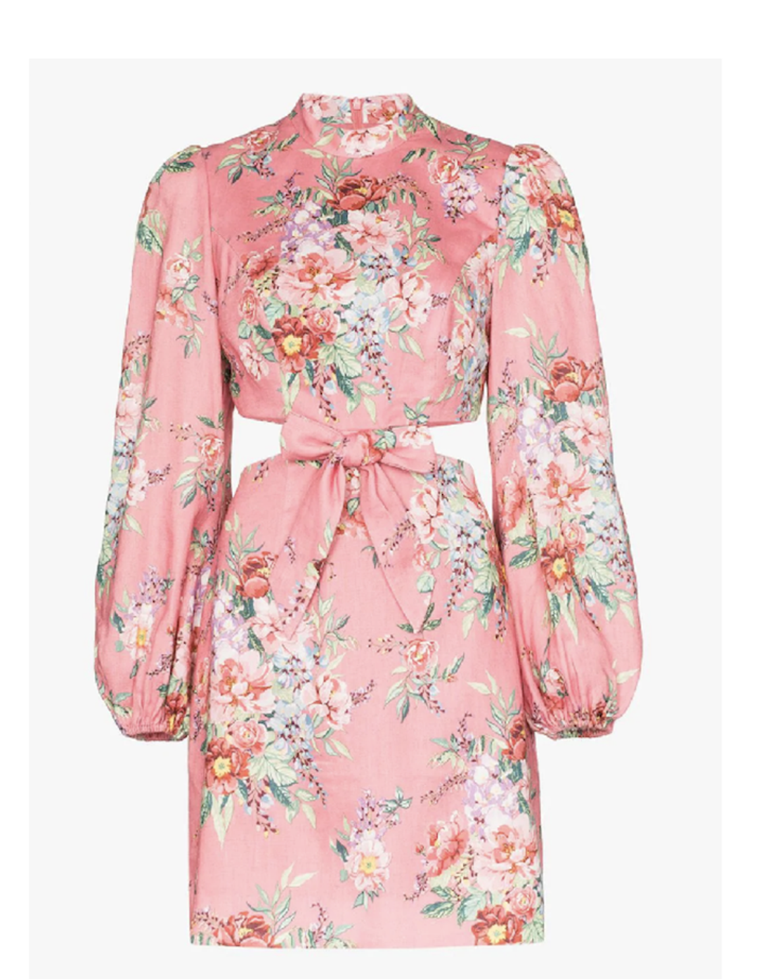 Zimmermann Bellitude Bow Front Mini Dress Pink Size 1 / Au 10 for rent on The Volte - main image