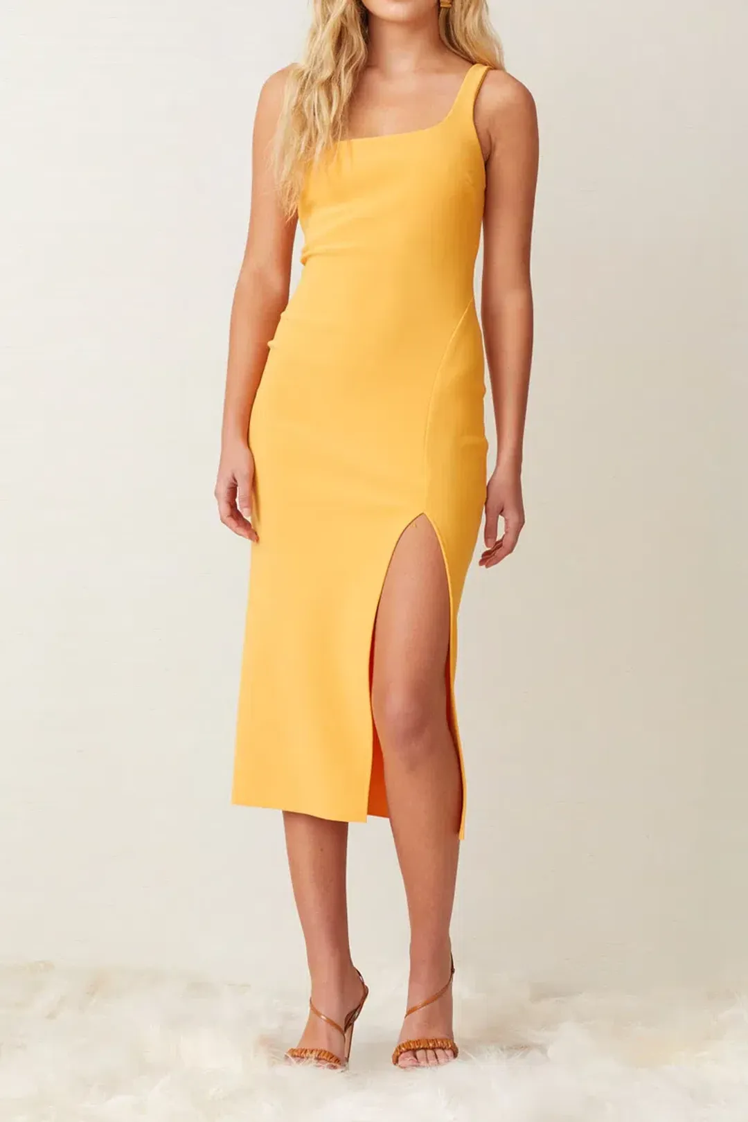 Bec & Bridge Ariel Midi Dress Yellow Size 10 for rent on The Volte - main image