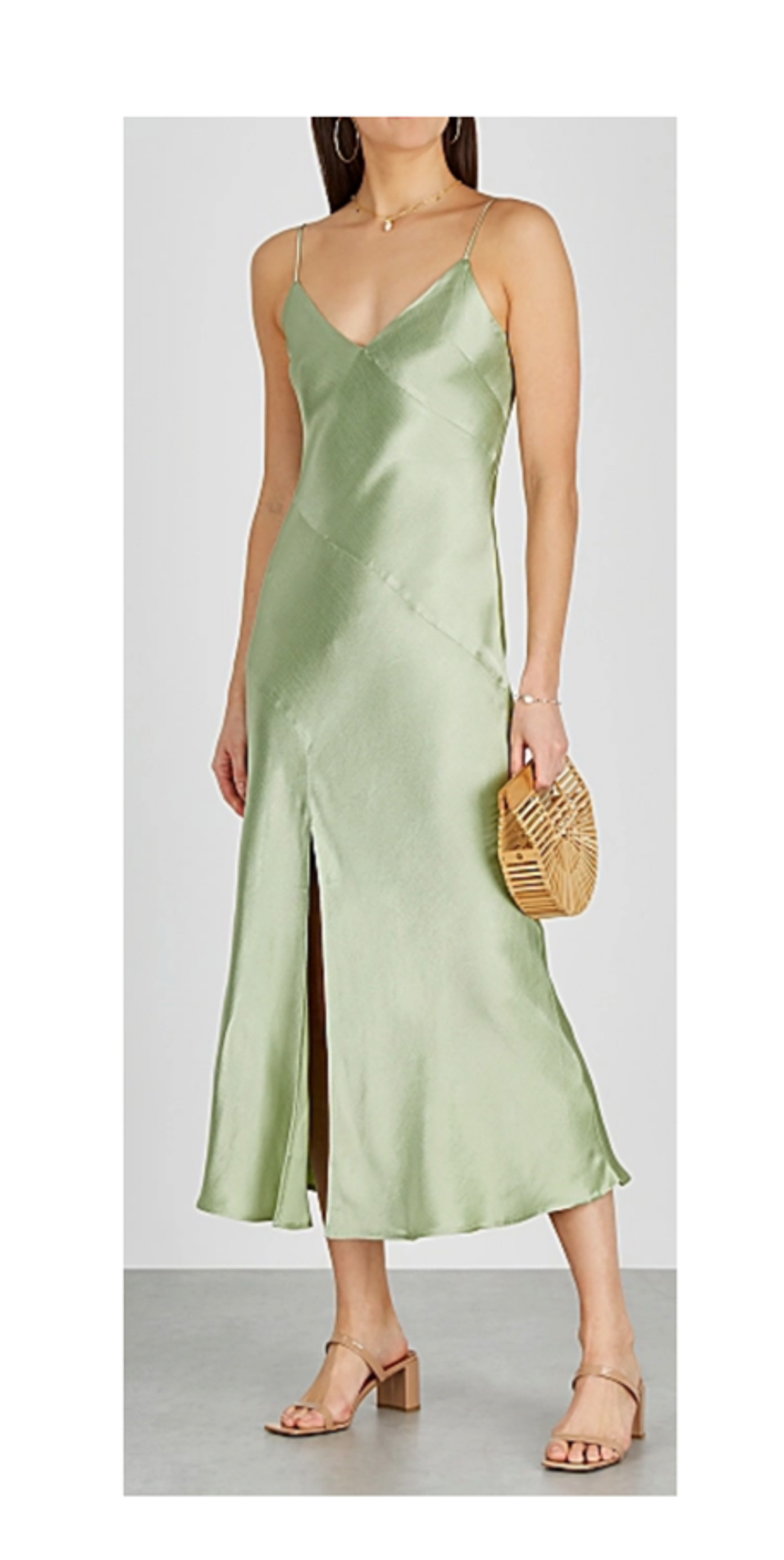 Bec and Bridge green silk midi dress - Image 1