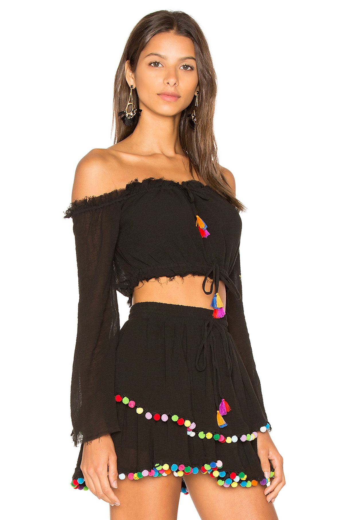 Majorelle Calypso Top and Mini Skirt Set Black Size 6 - Image 2