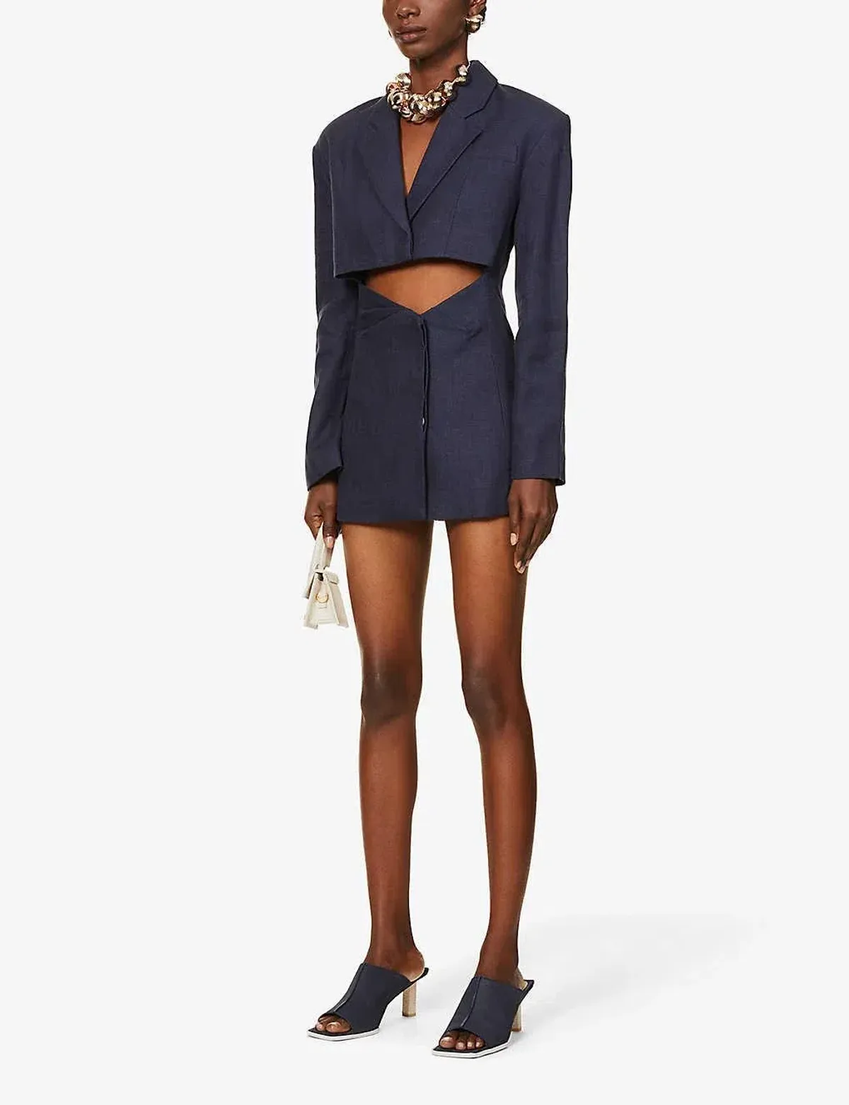 Jacquemus La Veste Arles Mini Dress Navy Size 36 - Image 1