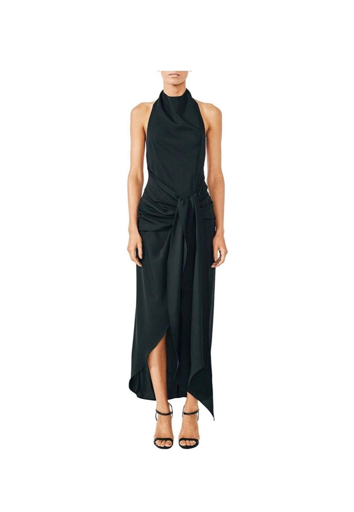 Voltaire Backless Draped Midi Dress - Image 1