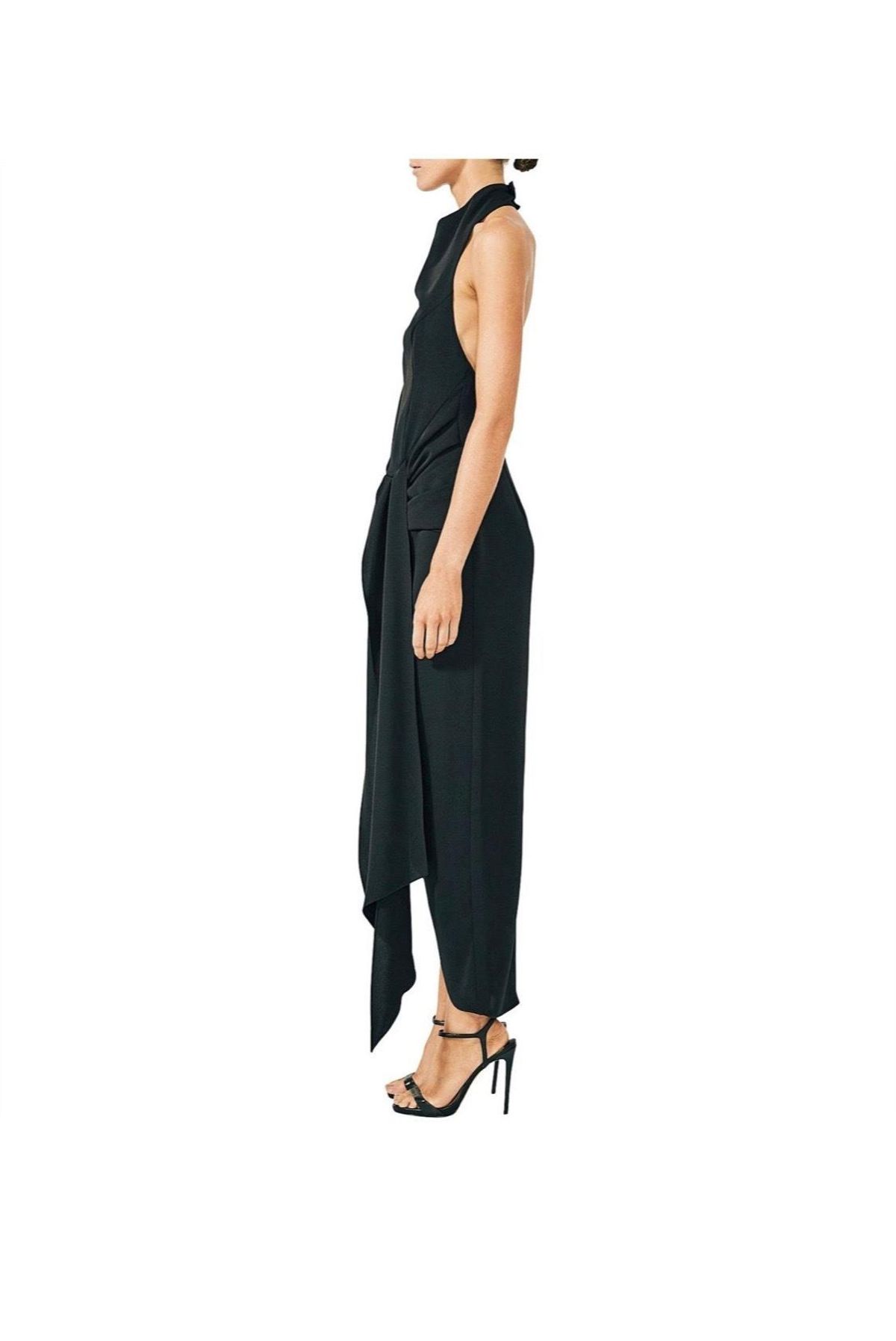 Voltaire Backless Draped Midi Dress - Image 3