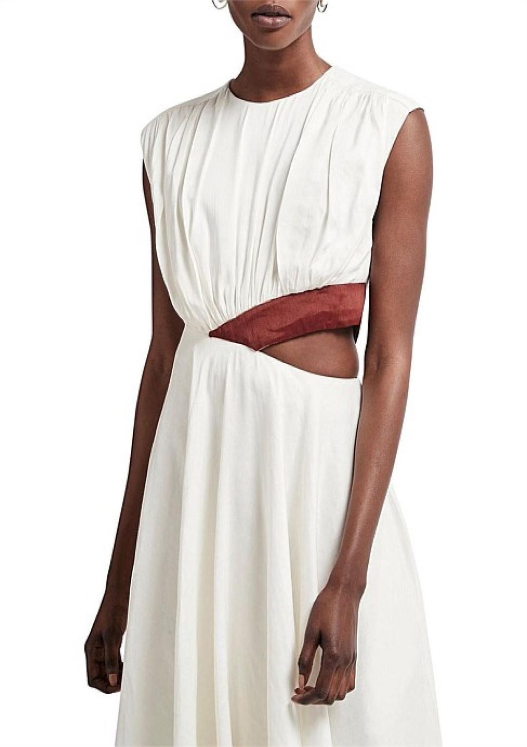 Aje Reflection Cut Out Dress Ivory Size 14 for rent on The Volte - main image