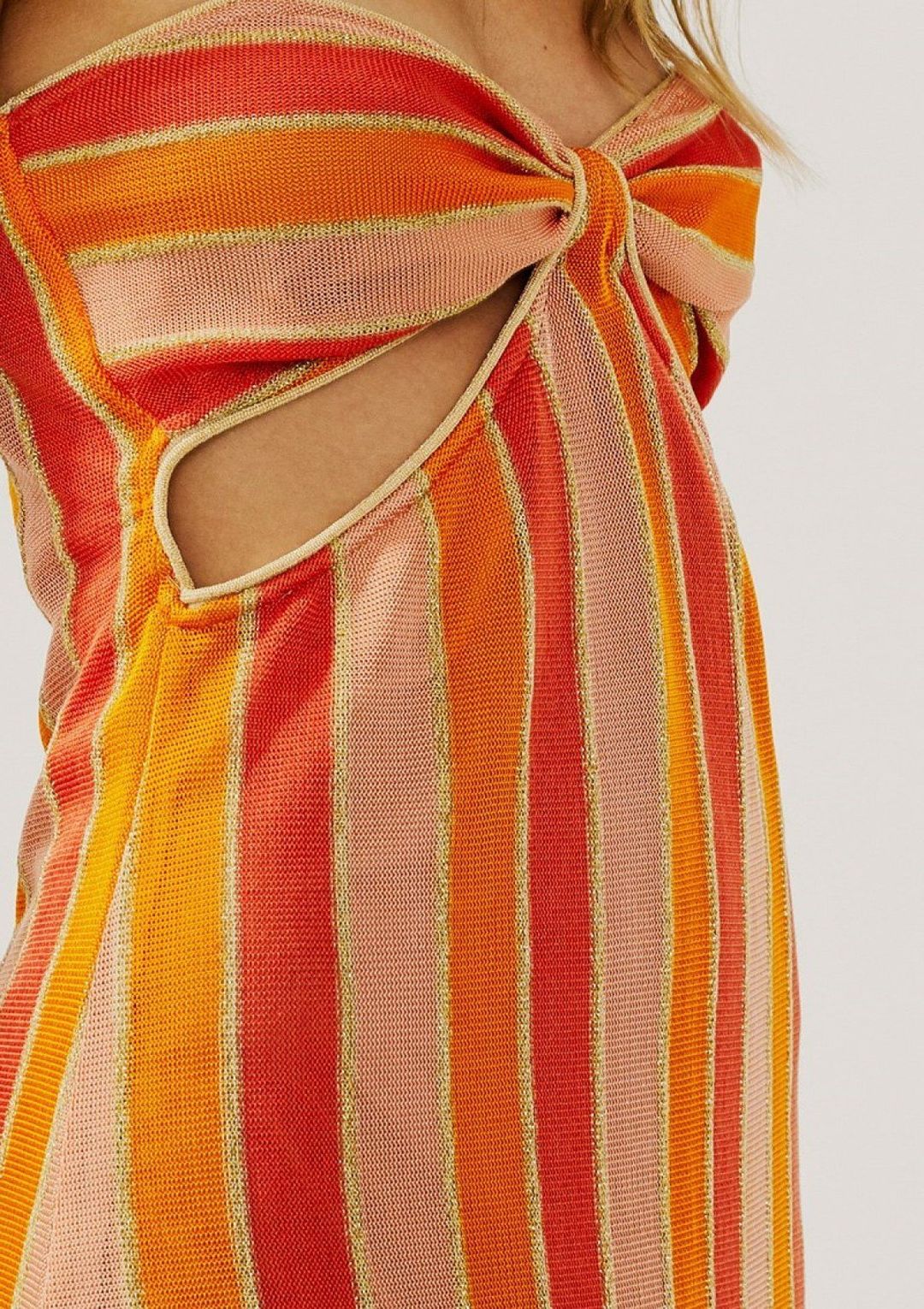 Suboo Billie Knit Cut Out Dress Orange Size 10 for rent on The Volte - main image