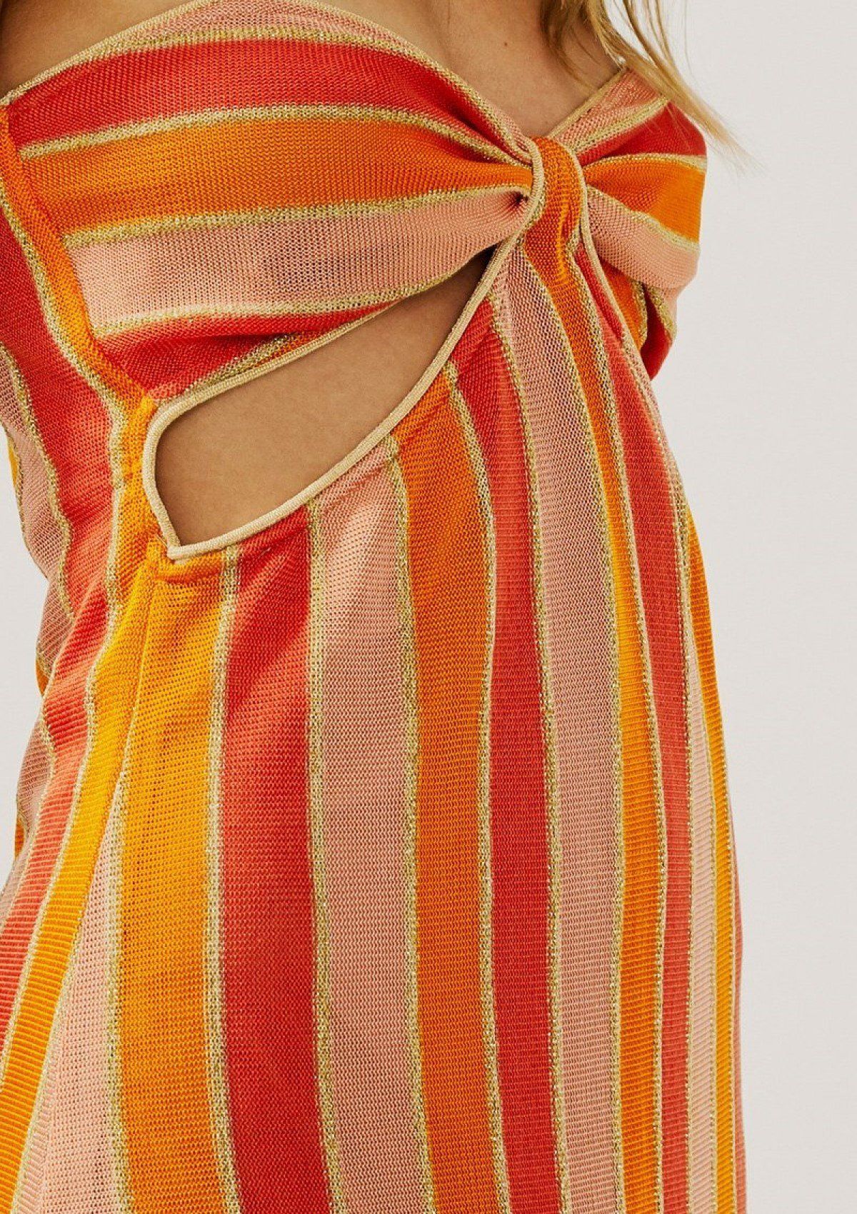 Suboo Billie Knit Cut Out Dress Orange Size 10 - Image 4