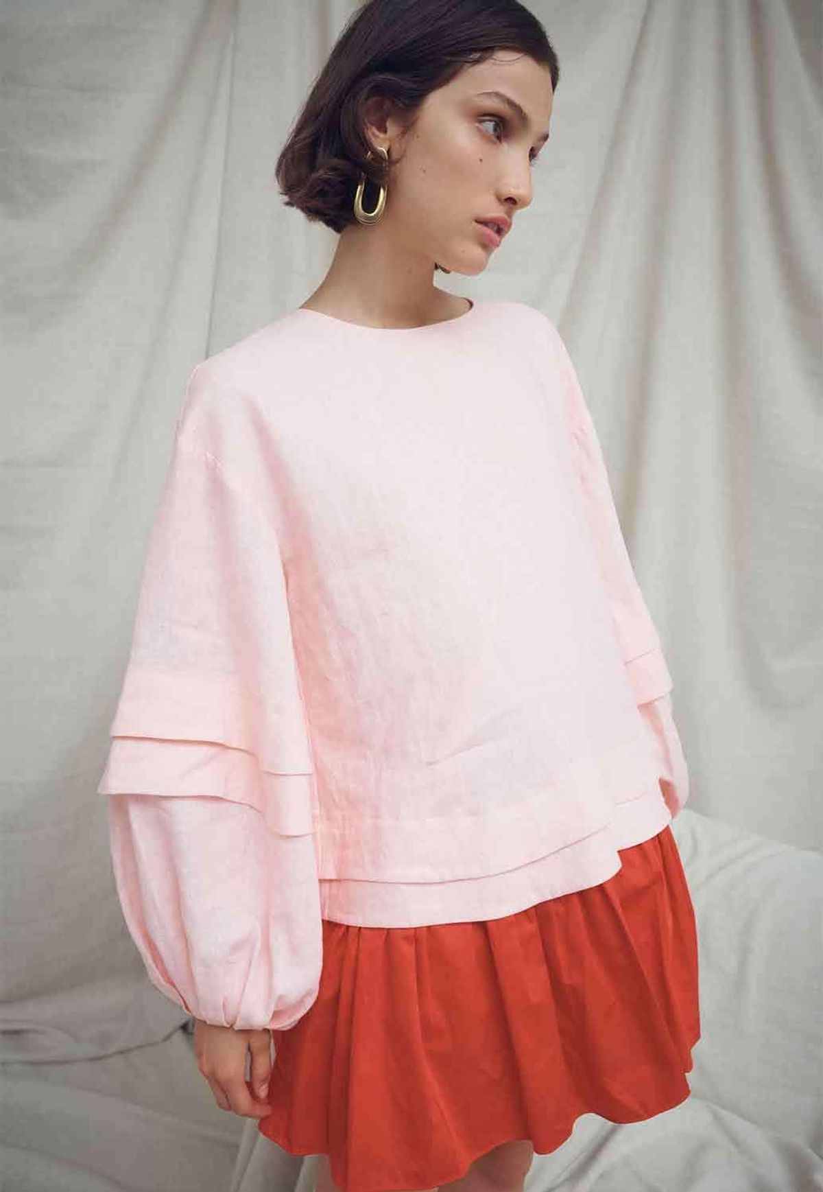 Aje Quietude Long Sleeve Mini Dress Red/Pink Size 4 - Image 4