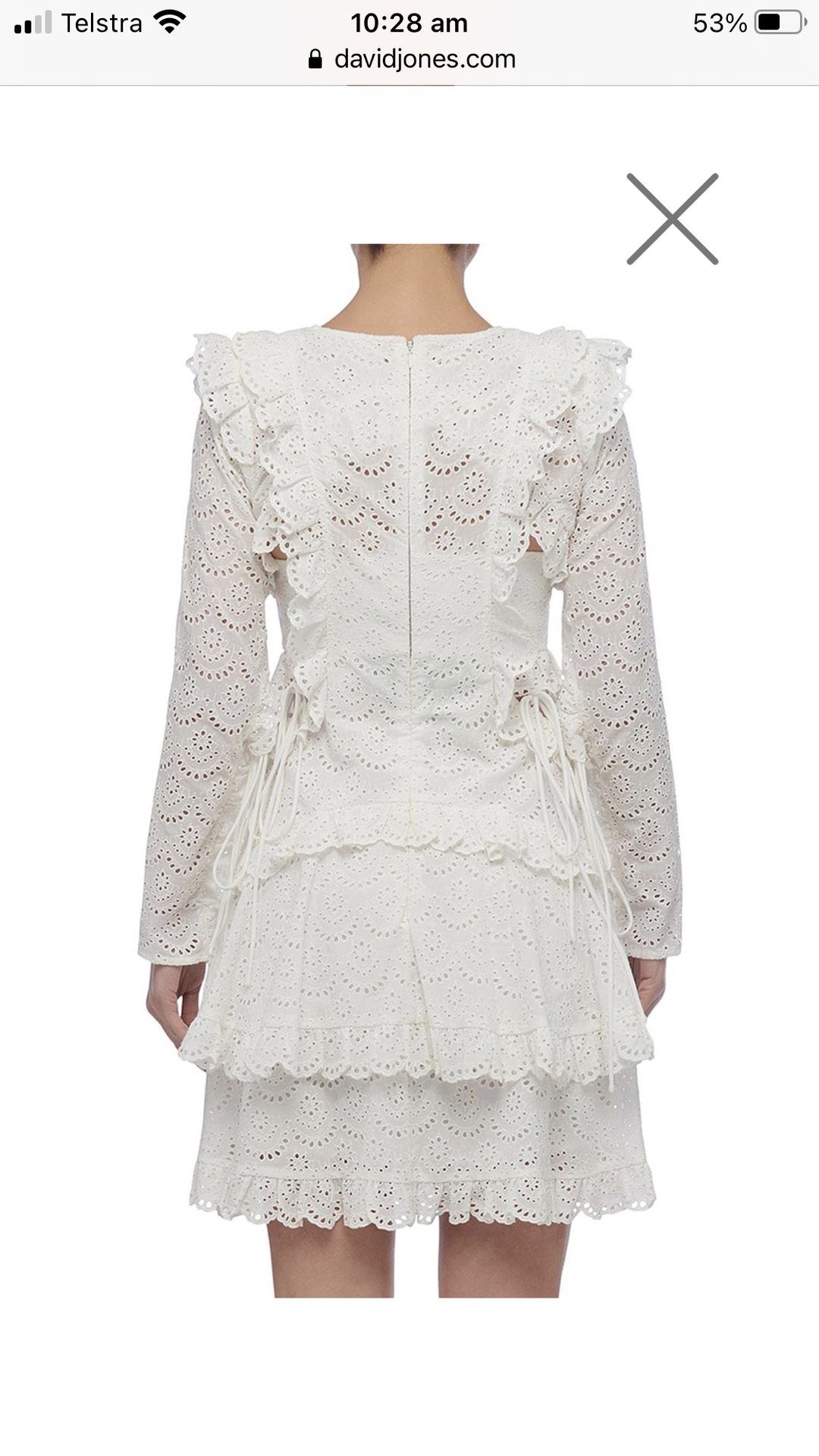 Thurley Ebony Dress - white - size 14 for rent on The Volte - main image