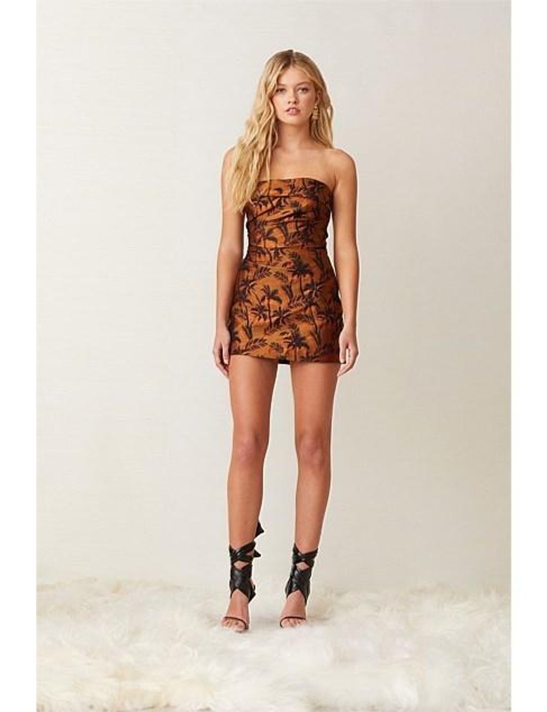 Bec & Bridge Far Out Mini Dress Brown Size 8 for rent on The Volte - main image