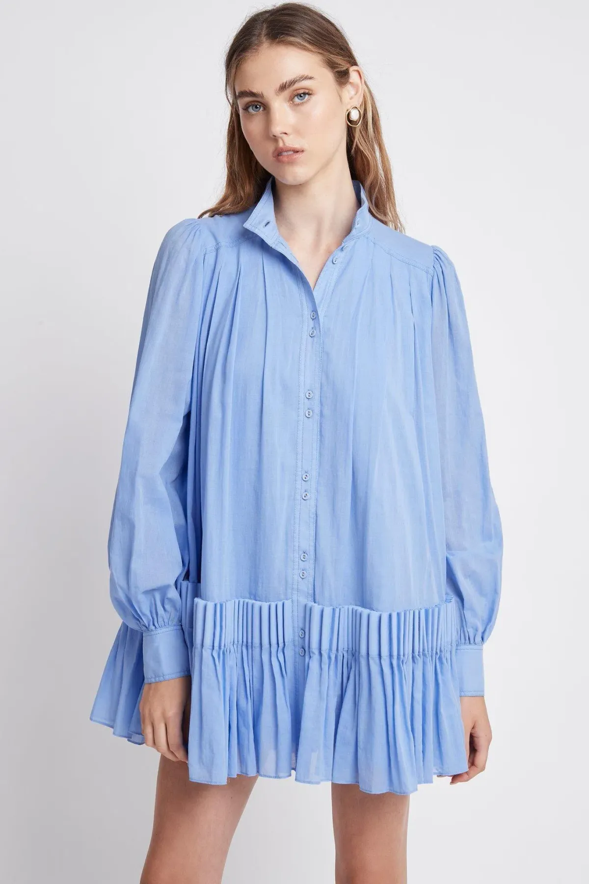 Aje Pavillon Pleat Mini Dress Cornflower Blue Size 8 - Image 2