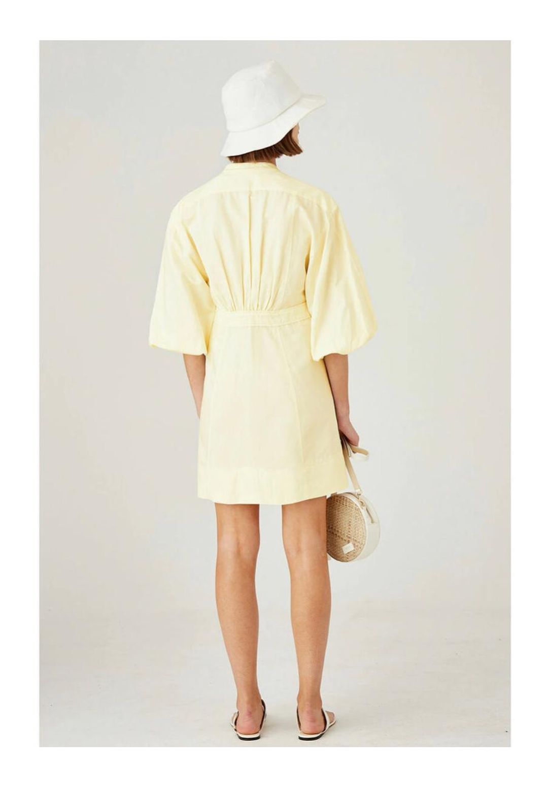 Oroton Cotton-Linen Full Sleeve Sorbet Yellow Dress Size 8  for rent on The Volte - main image