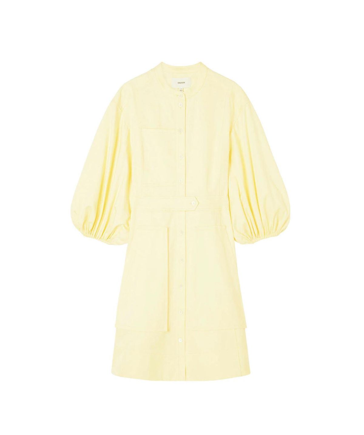 Oroton Cotton-Linen Full Sleeve Sorbet Yellow Dress Size 8  - Image 4