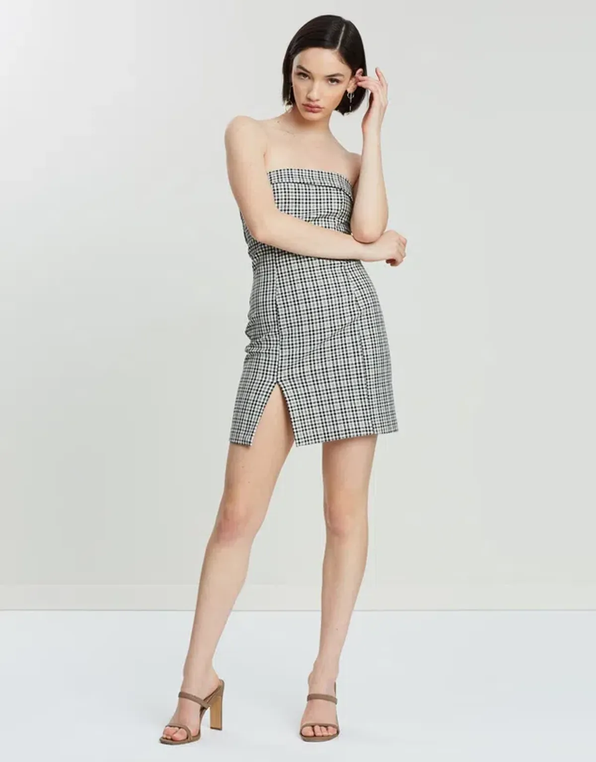 Bec & Bridge Gingham Girl Mini Dress Print Size AU 10 - Image 1