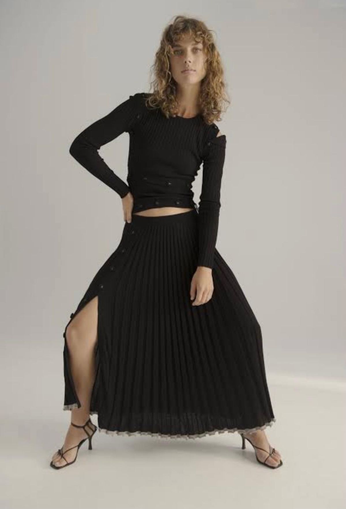 Christopher Esber Deconstruct Long Sleeve Knit Dress Black Size M - Image 2