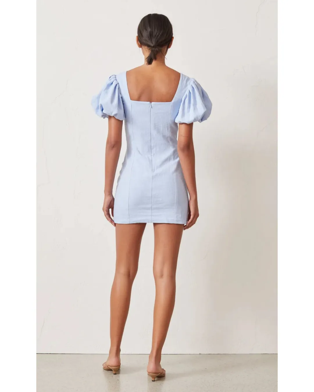 Bec & Bridge Anika Mini Dress in Sky Blue Size AU 6 for rent on The Volte - main image