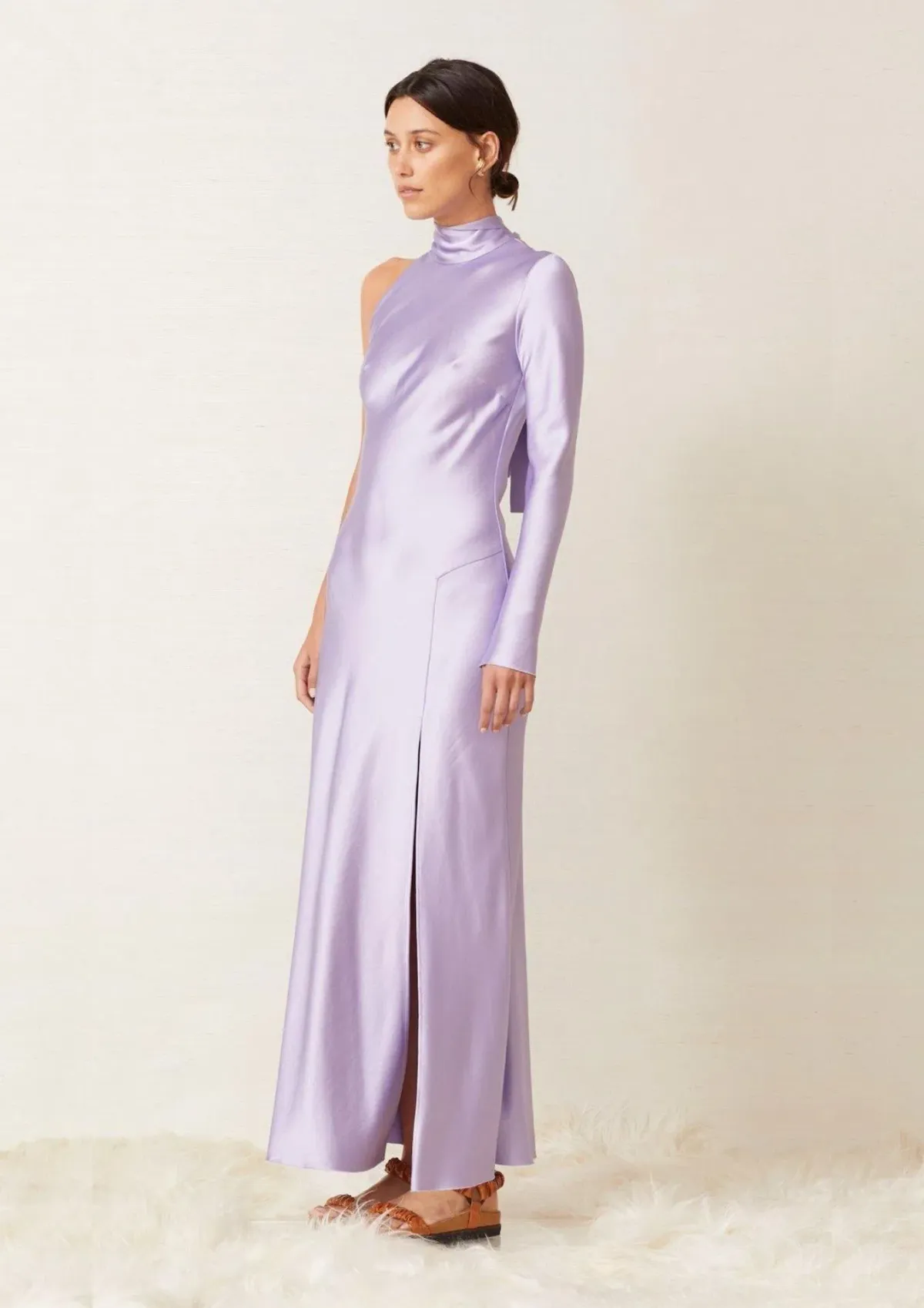 Bec & Bridge Violetta Asymmetrical Maxi Dress Lilac Size 10 - Image 1