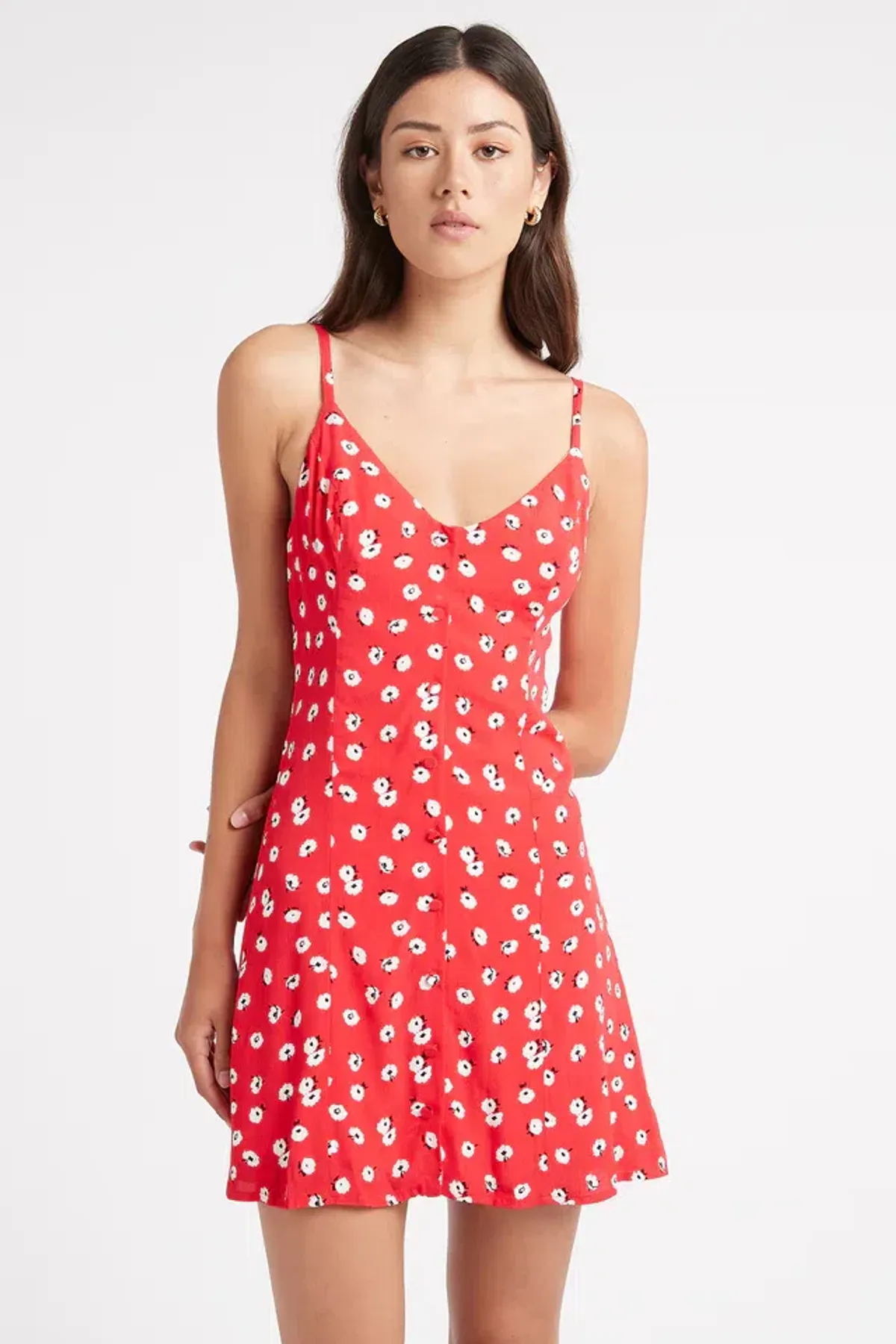 Kookaï Ivy Button Mini Dress Red Size 6 - Image 2