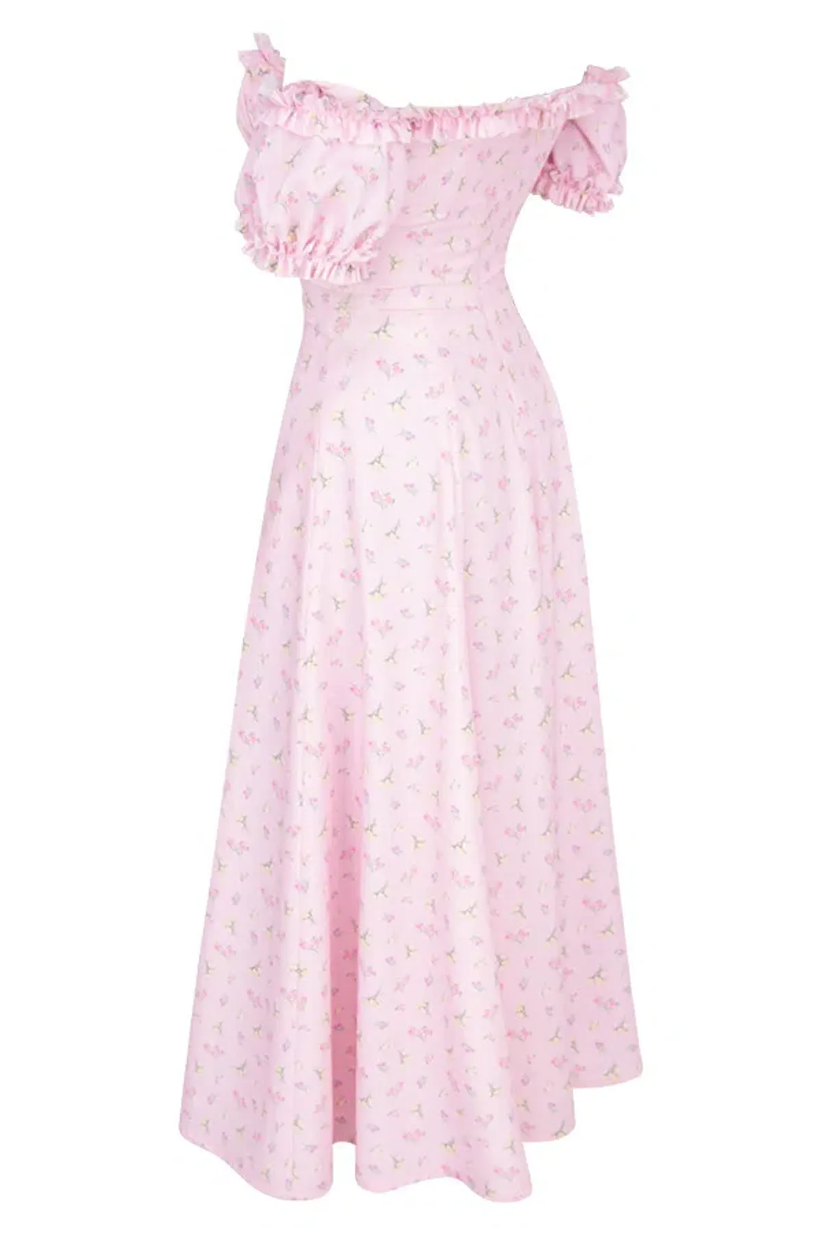 House of CB 'Lauren' Strapless Midi Sundress Pink Floral Size Small / Au 8 - Image 5