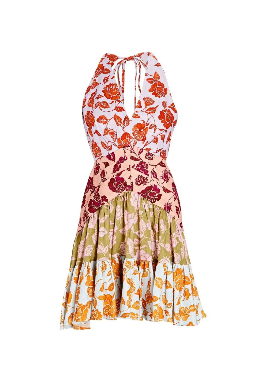 Zimmermann Lovestruck V neck Mini Dress Multi Print Size 2/AU 12 for rent on The Volte - main image