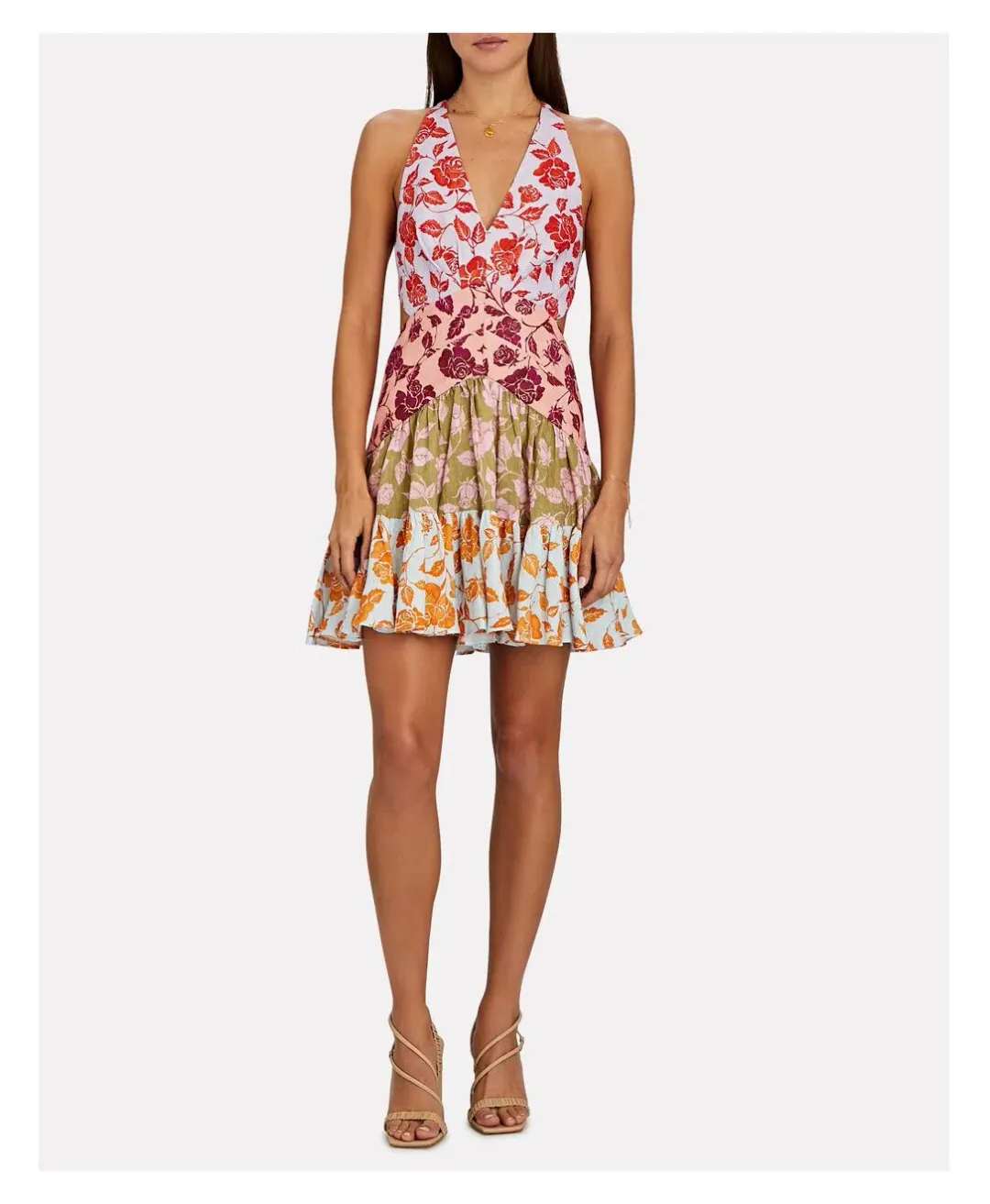 Zimmermann Lovestruck V neck Mini Dress Multi Print Size 2/AU 12 for rent on The Volte - main image