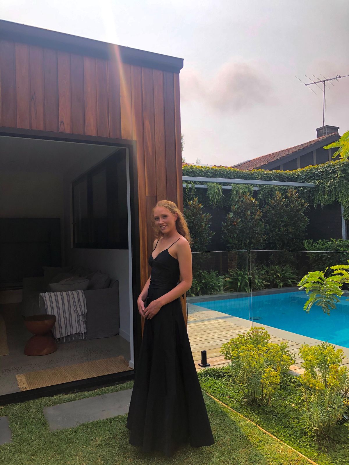 Scanlan Theodore Taffeta Maxi Dress Black Size 8 - Image 2