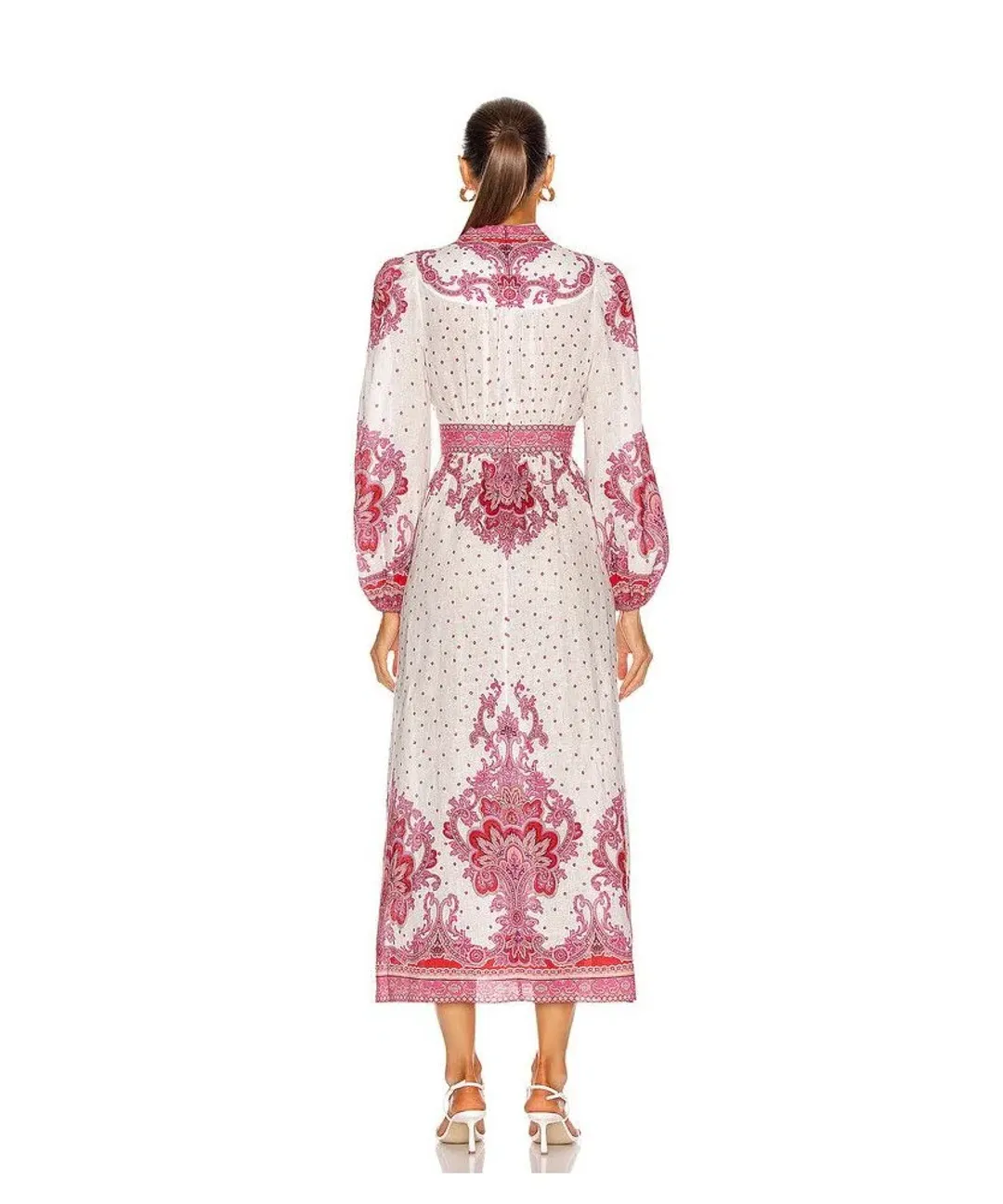 Zimmermann Bells Paisley Long Dress Red Paisley Size 1 / Au 10 for rent on The Volte - main image